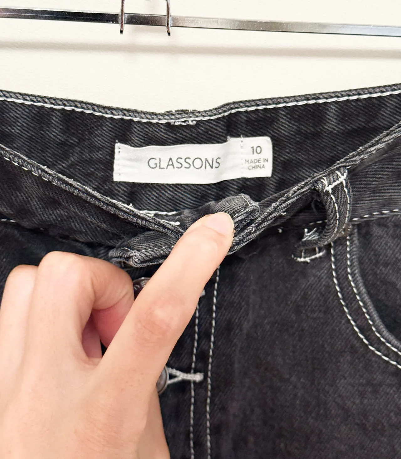 Glassons High-Waisted Denim Shorts - Washed Black, AU 10 — photo 8