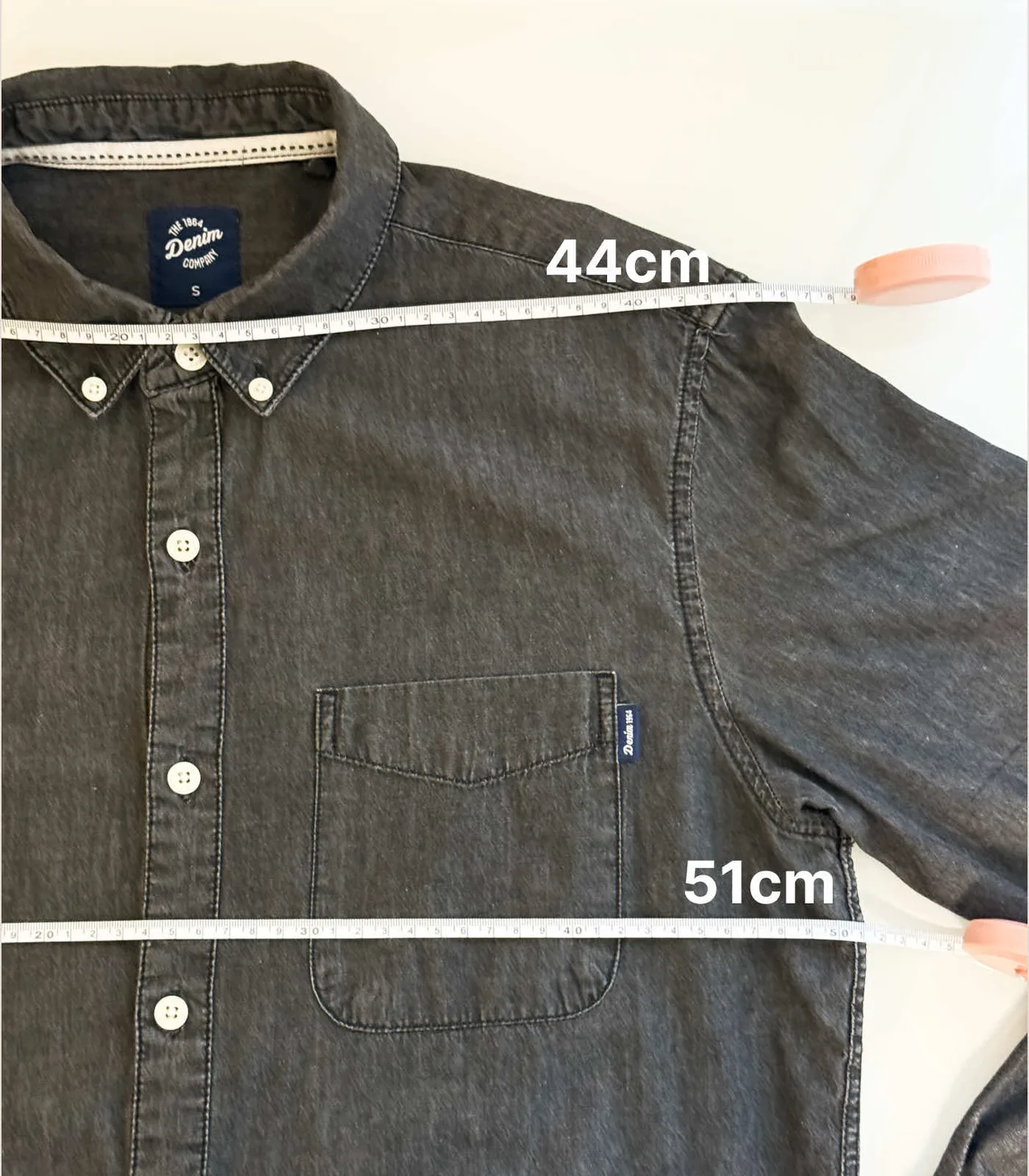 Denim Company Washed Black Button-Down Shirt - Men's Small — photo 11