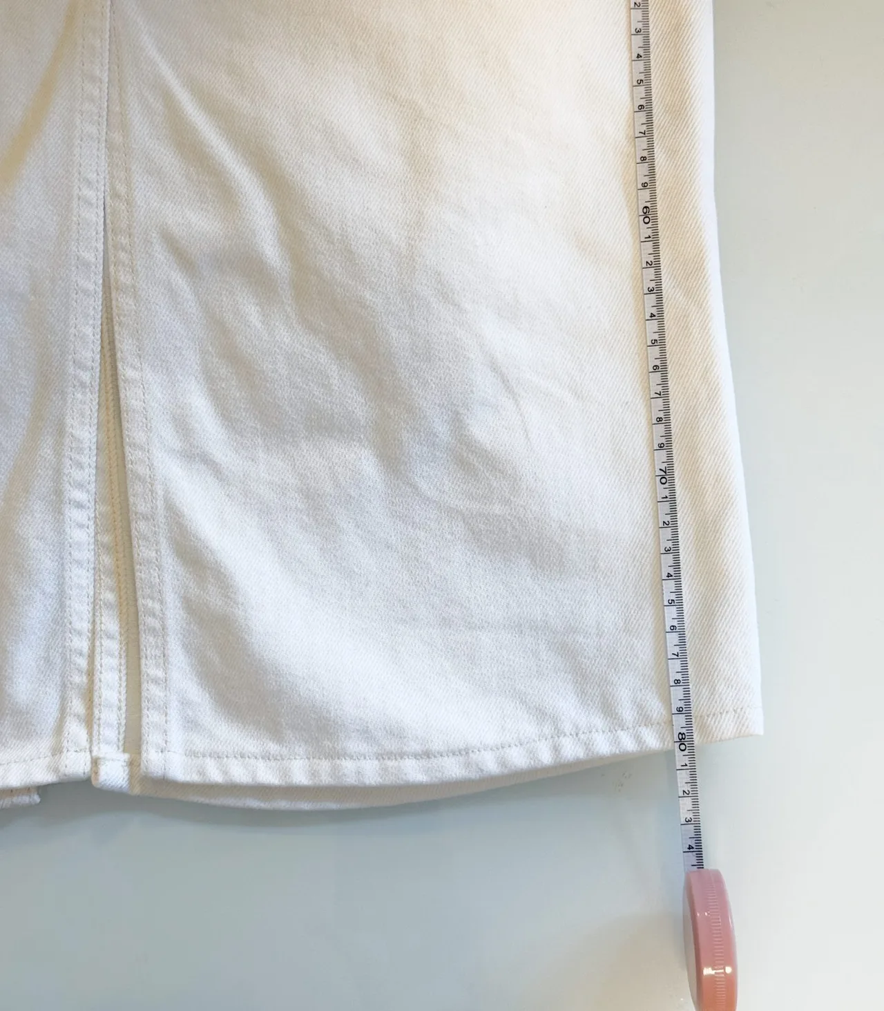 COS White Denim High-Waisted Midi Skirt with Front Slit - EU 34 — photo 9