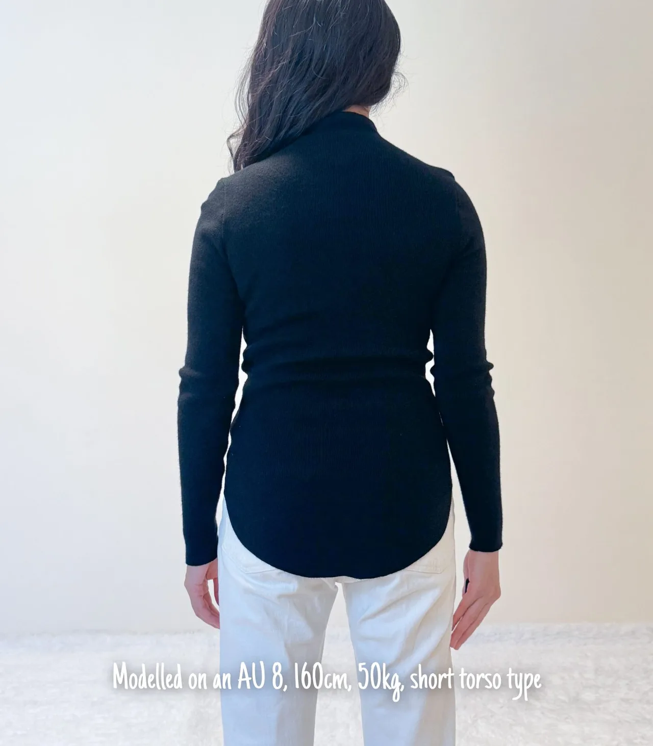 Witchery Black Half-Neck Wool Blend Knit Top - XS — photo 2