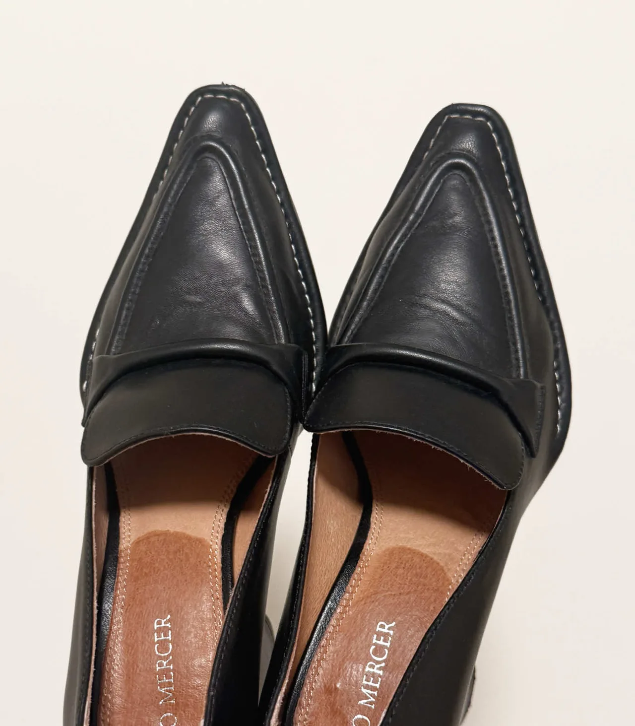 Jo Mercer Black Covet Block Leather Heel Loafers - EU 37 — photo 6