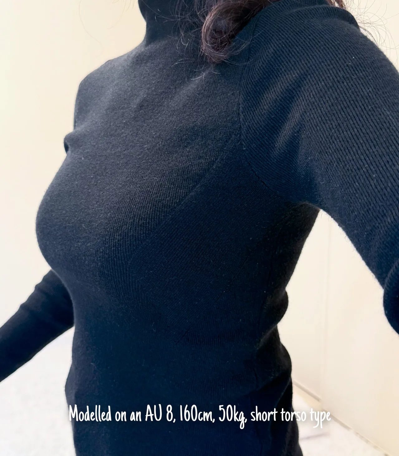 Witchery Black Half-Neck Wool Blend Knit Top - XS — photo 3