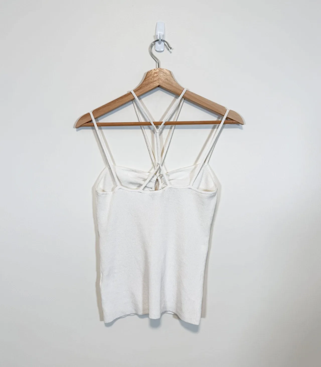 Witchery Cream Ribbed Knit Halter Camisole Top - Small — photo 4