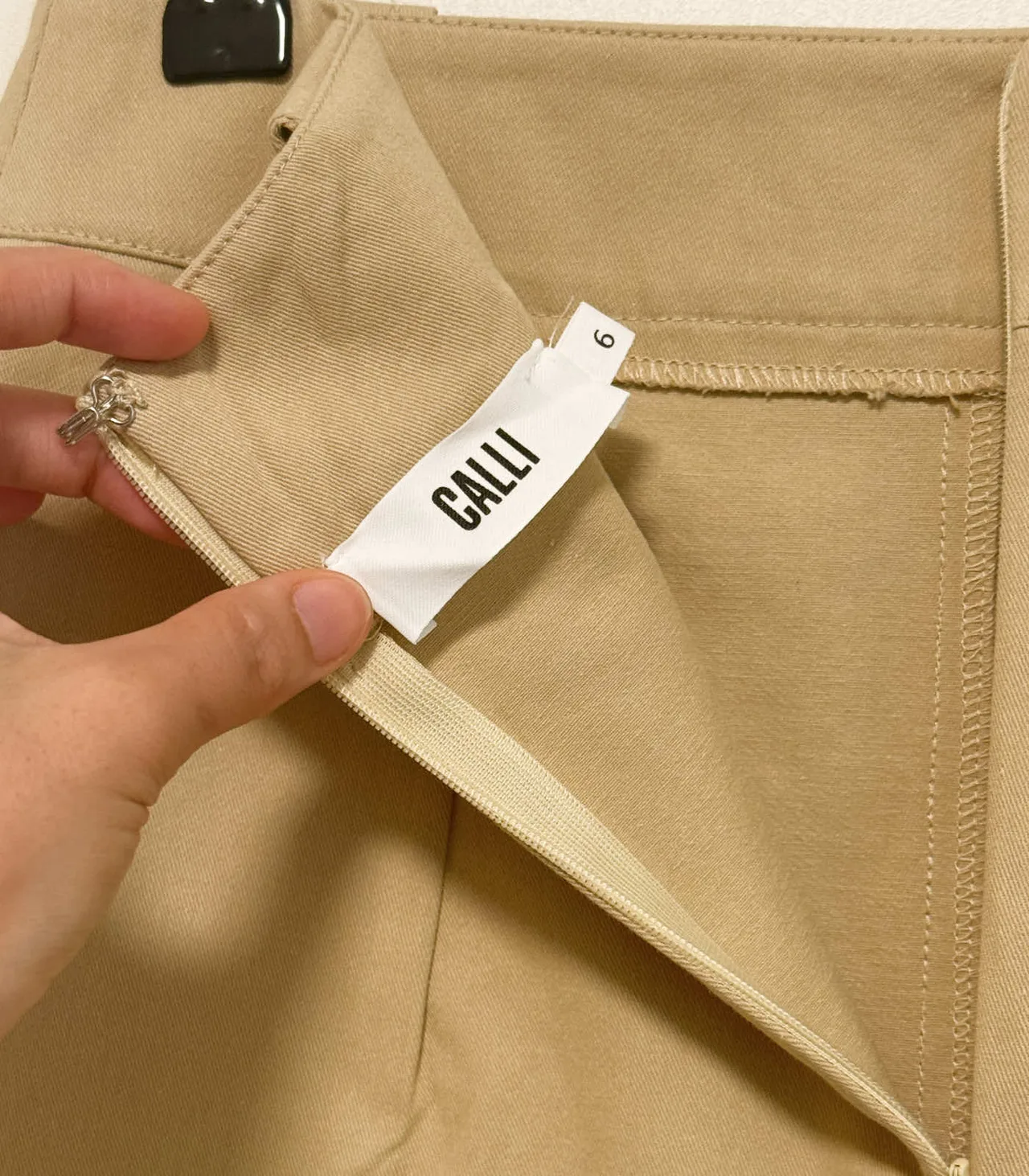 Calli Butter Beige High-waisted Cotton Mini Skirt with a waist tie - AU 6 — photo 7