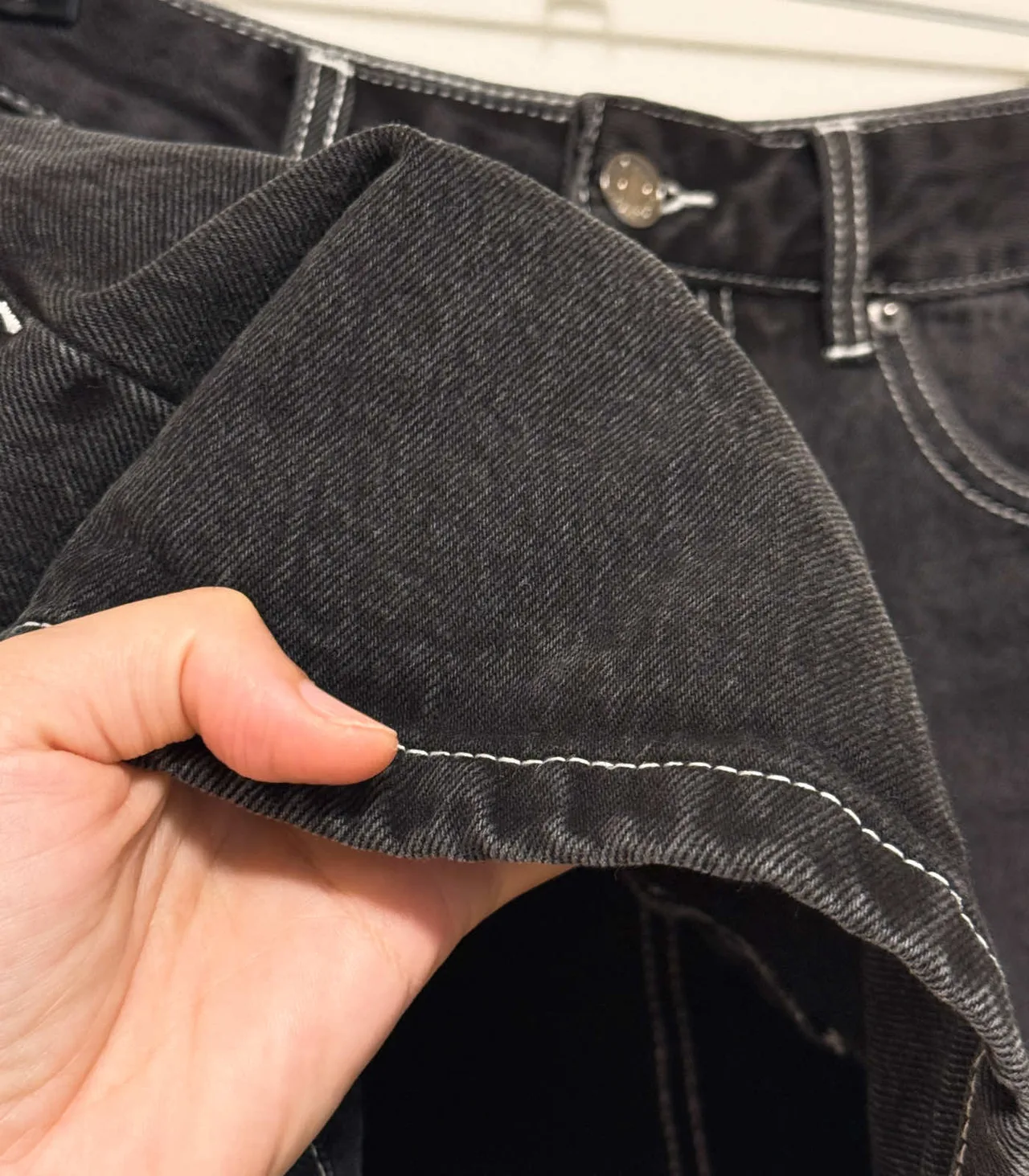 Glassons High-Waisted Denim Shorts - Washed Black, AU 10 — photo 6