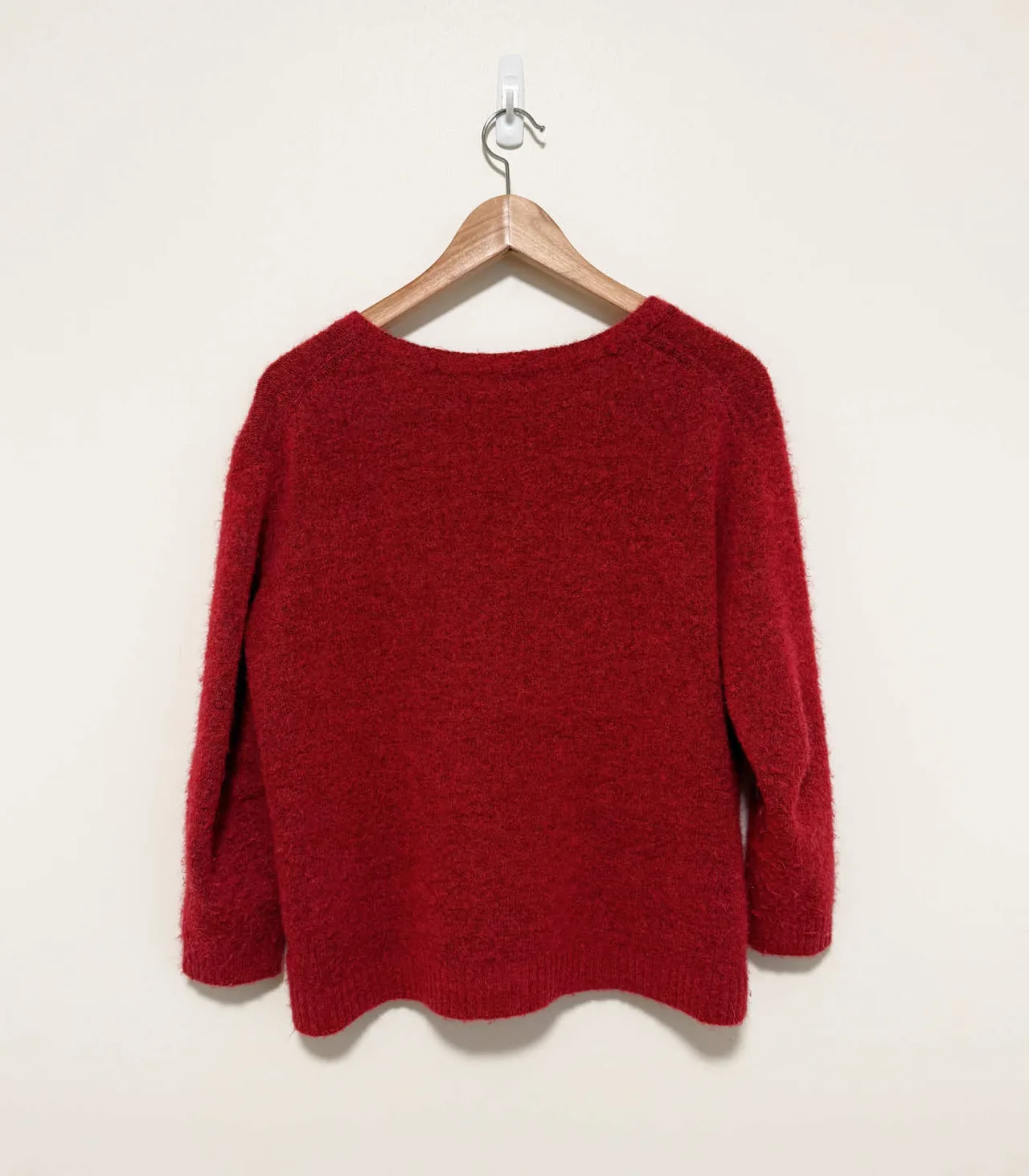 Morley V-Neck Red Wool Alpaca Cardigan — photo 4