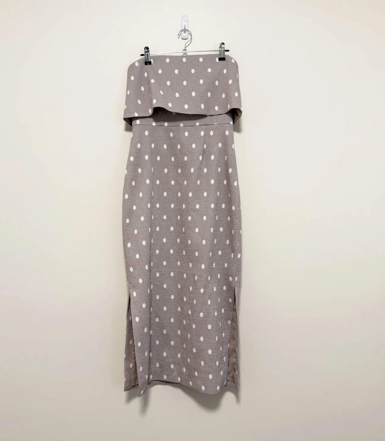 C/Meo Collective Polka Dot Off-The-Shoulder Strapless Midi Dress - Small — photo 3