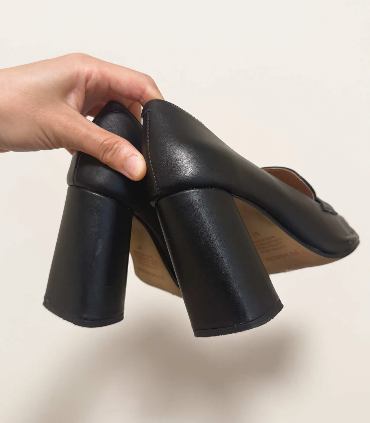 Jo Mercer Black Covet Block Leather Heel Loafers - EU 37 — photo 4