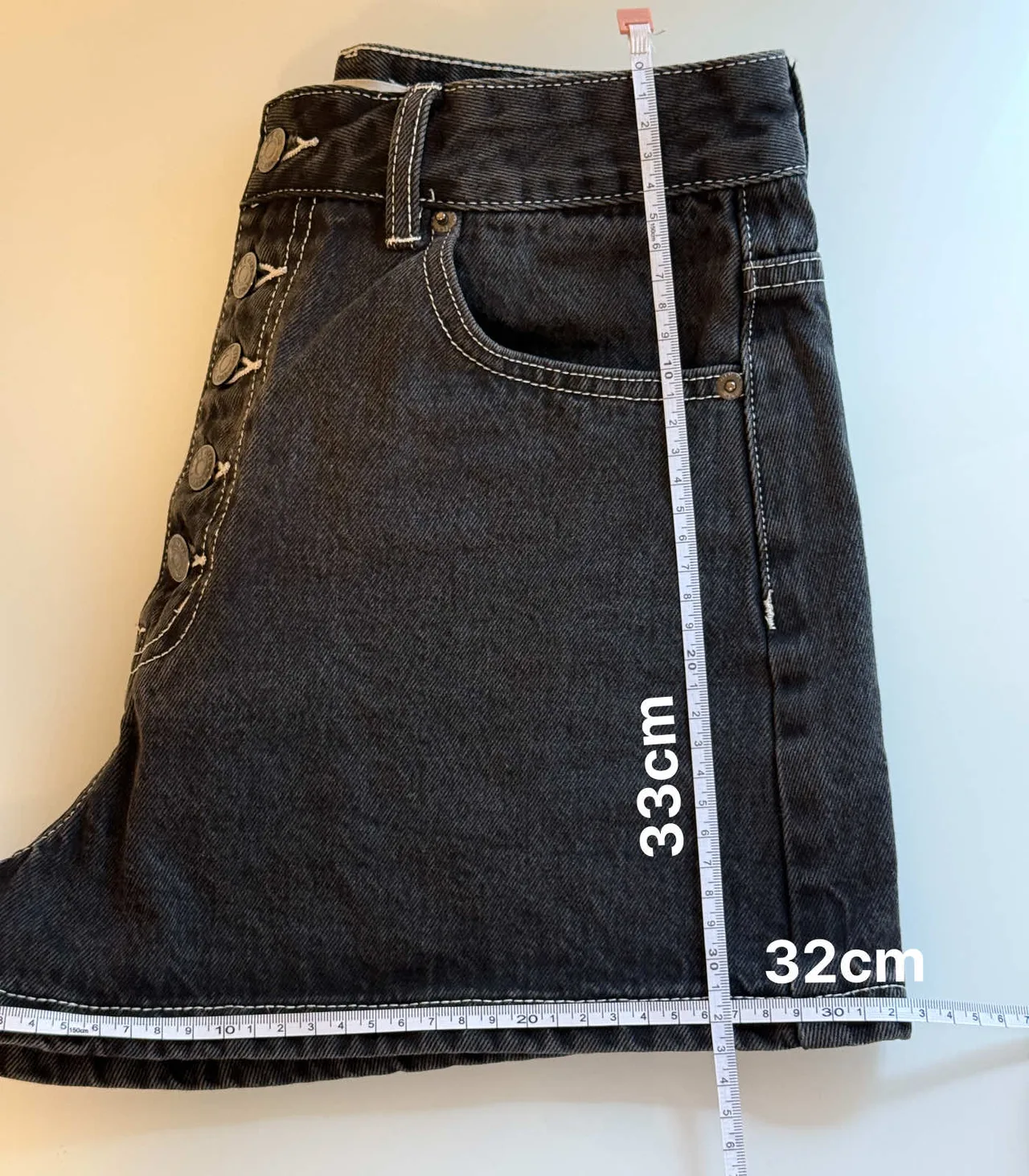 Glassons High-Waisted Denim Shorts - Washed Black, AU 10 — photo 11