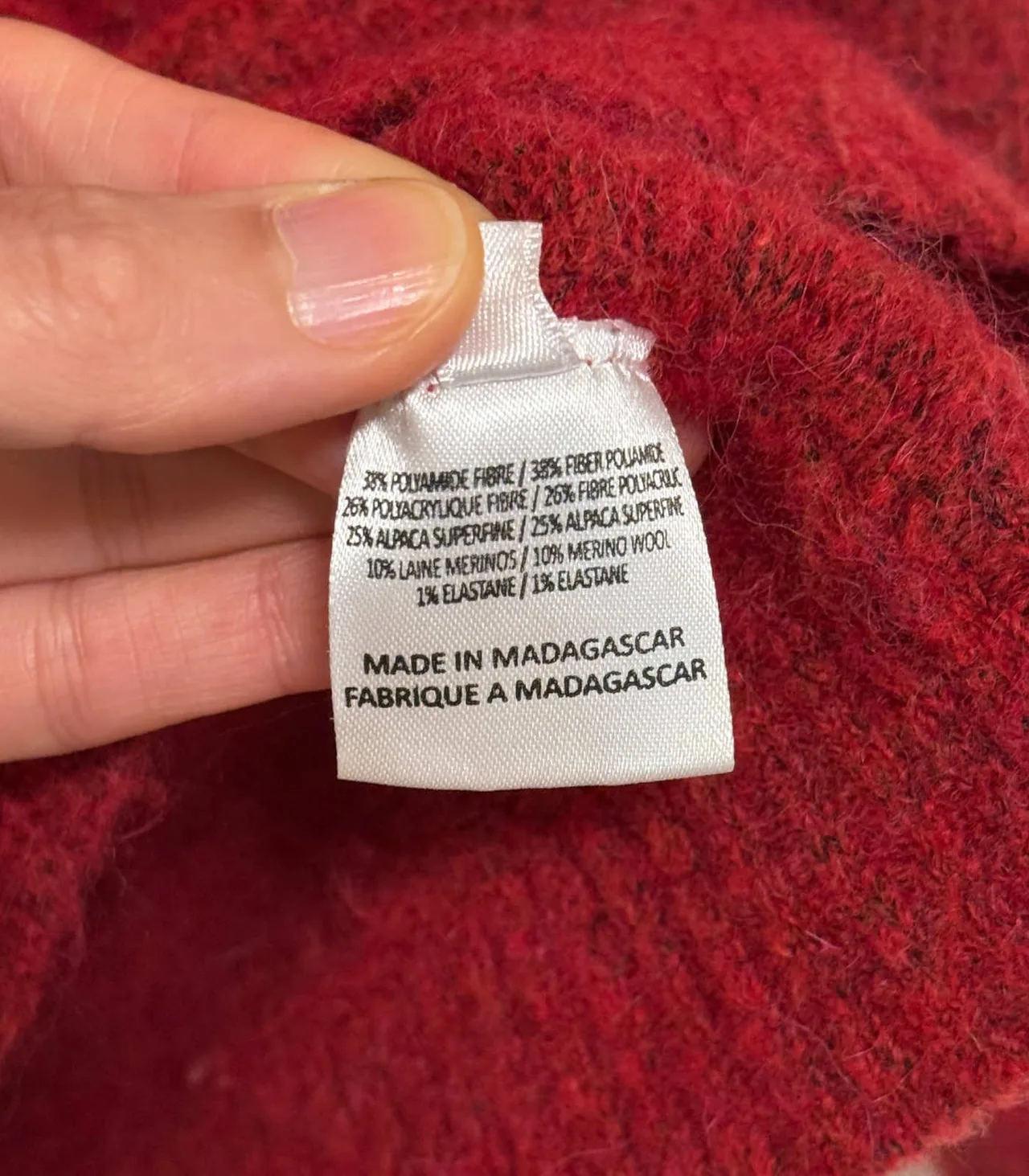 Morley V-Neck Red Wool Alpaca Cardigan — photo 8