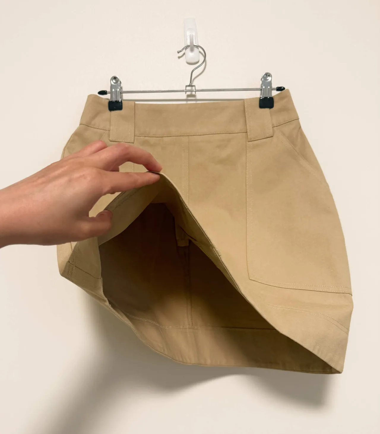 Calli Butter Beige High-waisted Cotton Mini Skirt with a waist tie - AU 6 — photo 6