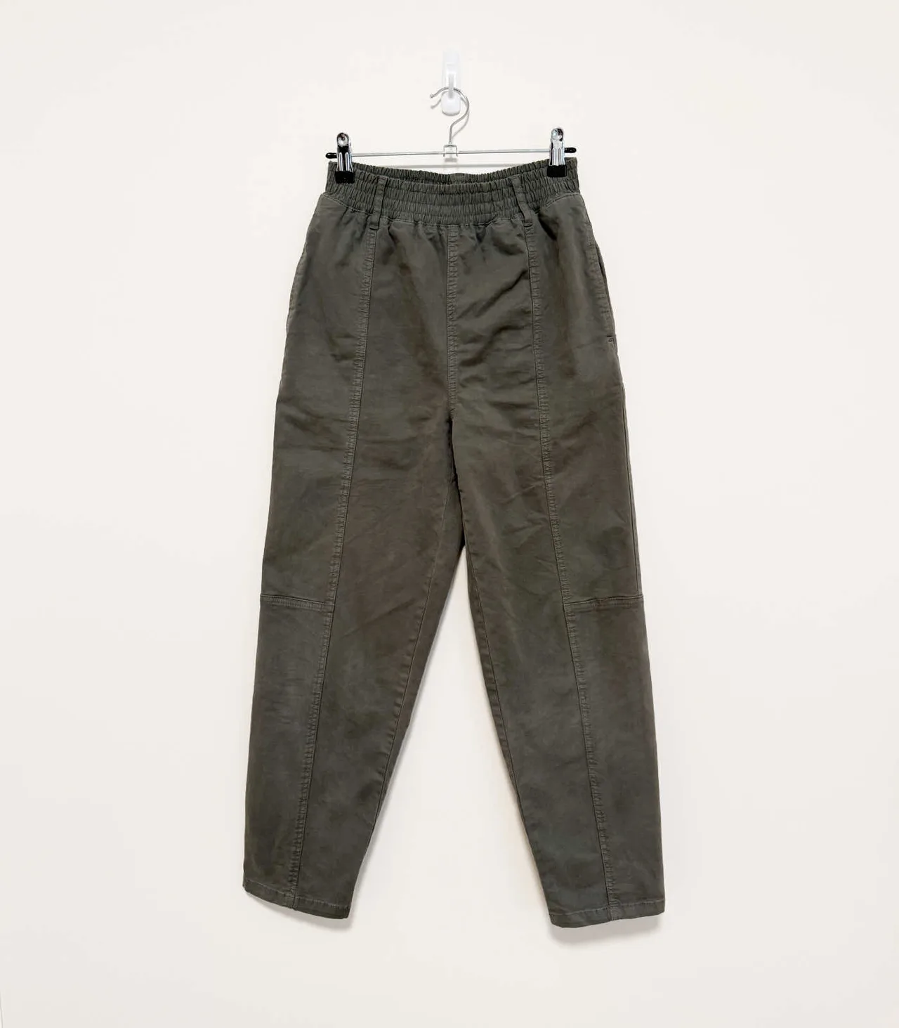 Basque Khaki Green Elasticated-waist Tapered Trousers - AU 6 — photo 3