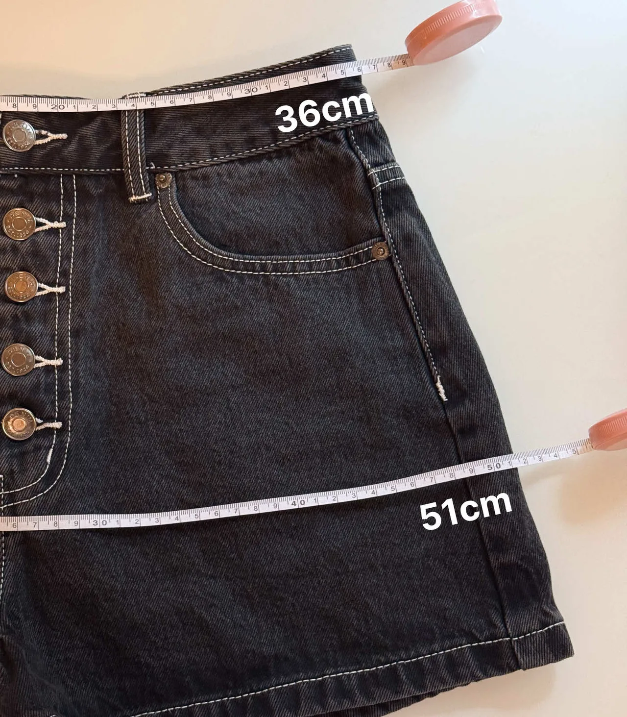 Glassons High-Waisted Denim Shorts - Washed Black, AU 10 — photo 10