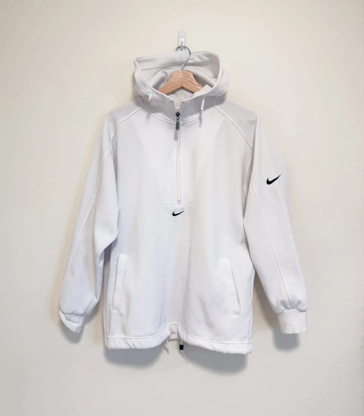 Nike White Vintage Half-Zip Hoodie - Men's Small — photo 3