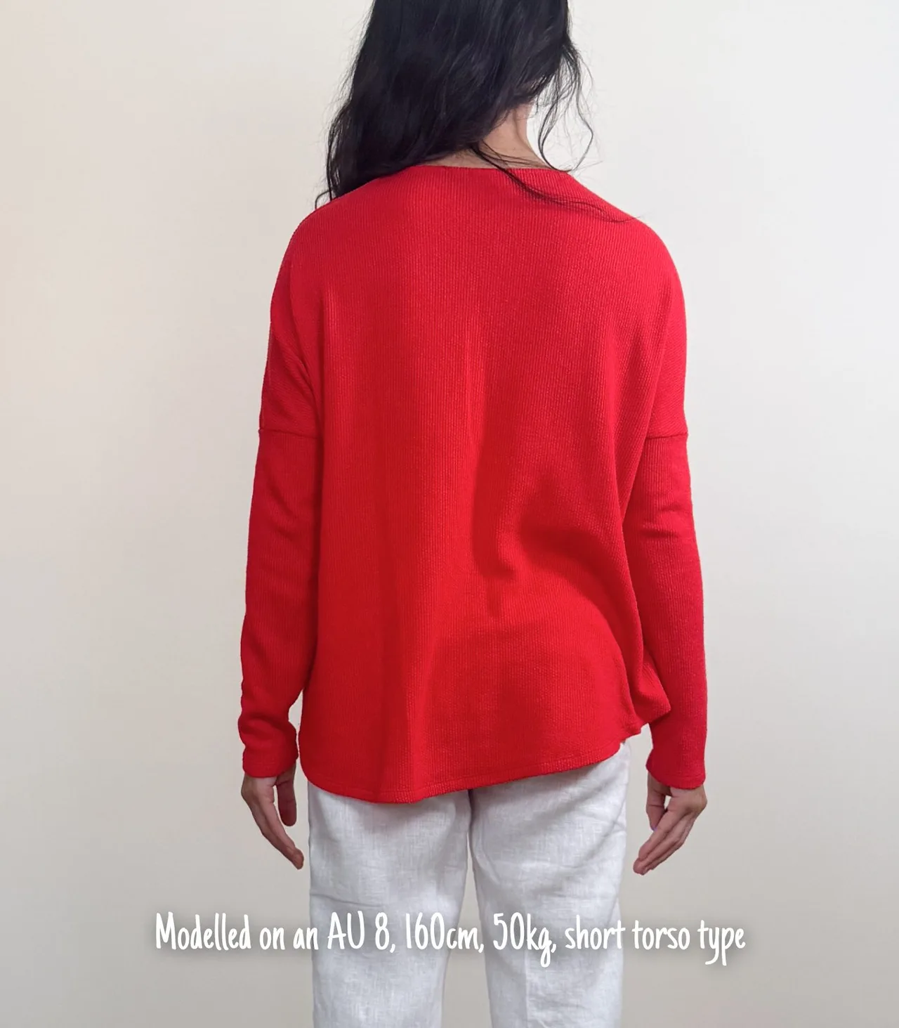 SEED Women's Red V-neck Oversized Pullover Jumper - XXS — photo 2
