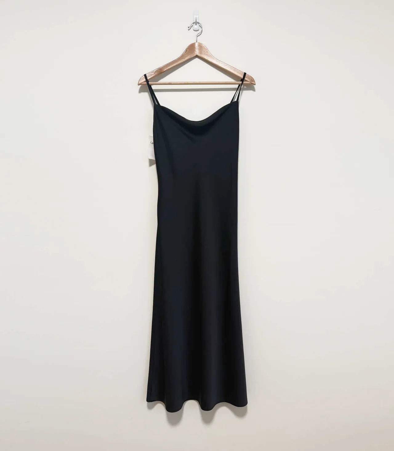 Girls On Top Black Satin Cowl Neck Slip Dress - Small — photo 3