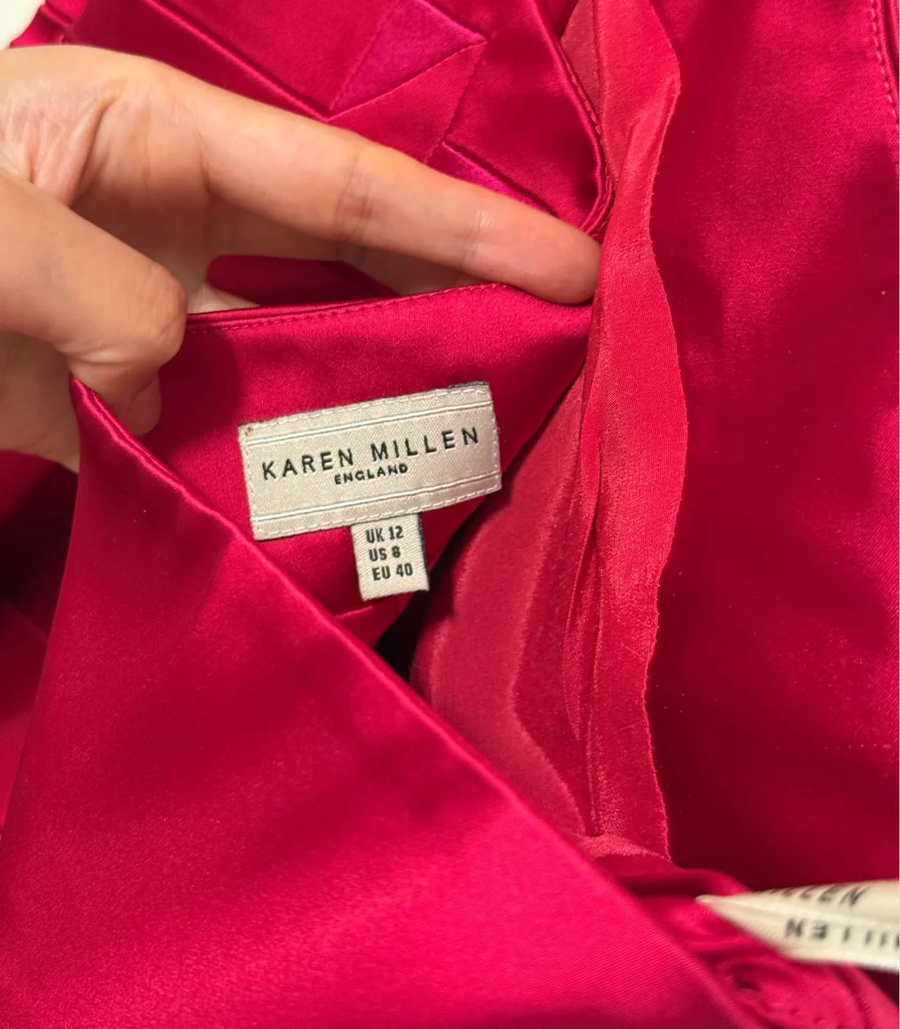 Karen Millen Fuchsia Pink One Shoulder Satin Midi Dress - AU 12 — photo 6
