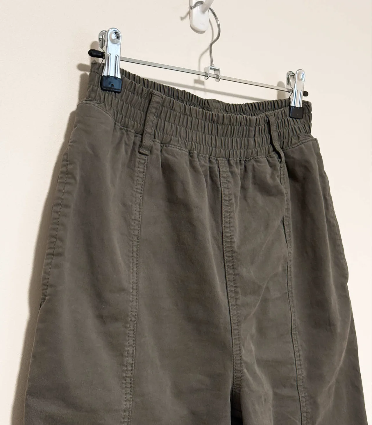 Basque Khaki Green Elasticated-waist Tapered Trousers - AU 6 — photo 5