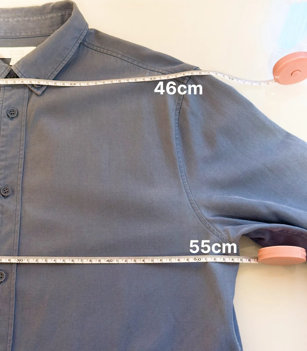 COS Dusty Blue Button-Down Shirt - Men's Medium — photo 9