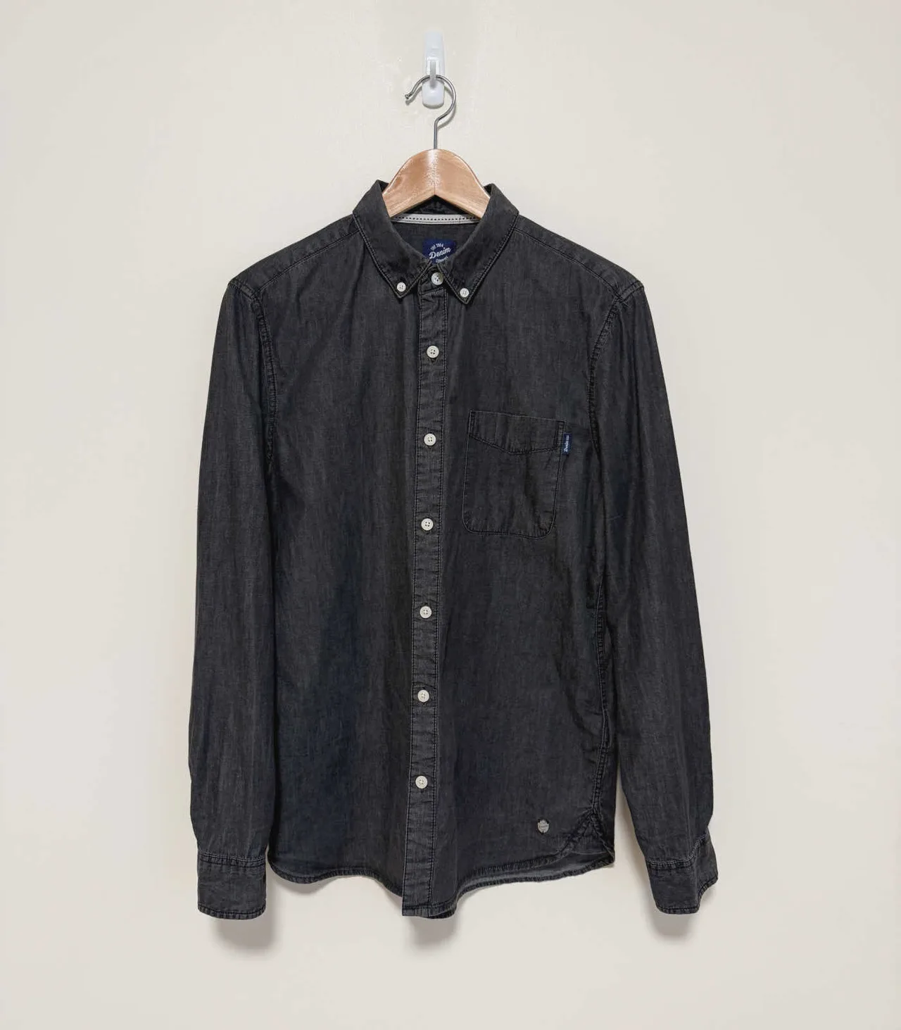 Denim Company Washed Black Button-Down Shirt - Men's Small — photo 3