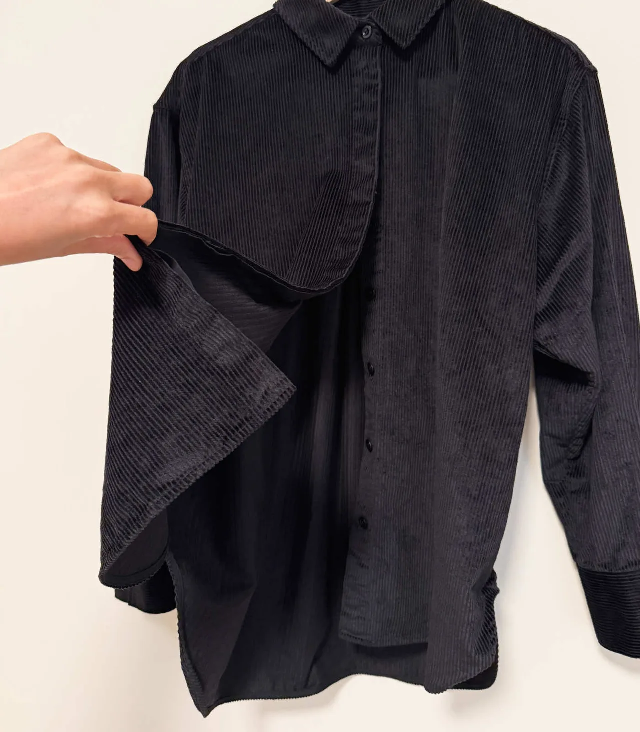 COS Black Corduroy Oversized Button Down Shirt Shiket - EU 34 — photo 8
