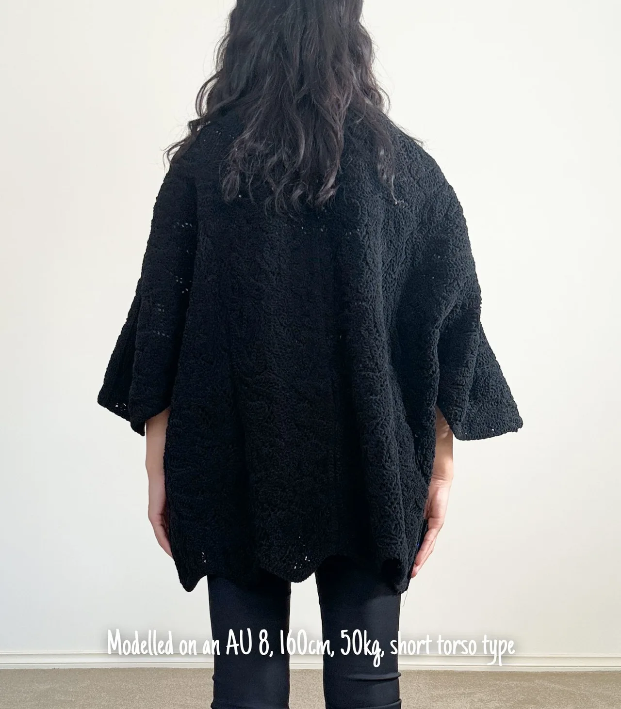 Zara Black Chenille Knit Oversized Open Jacket Cardigan - Medium — photo 12