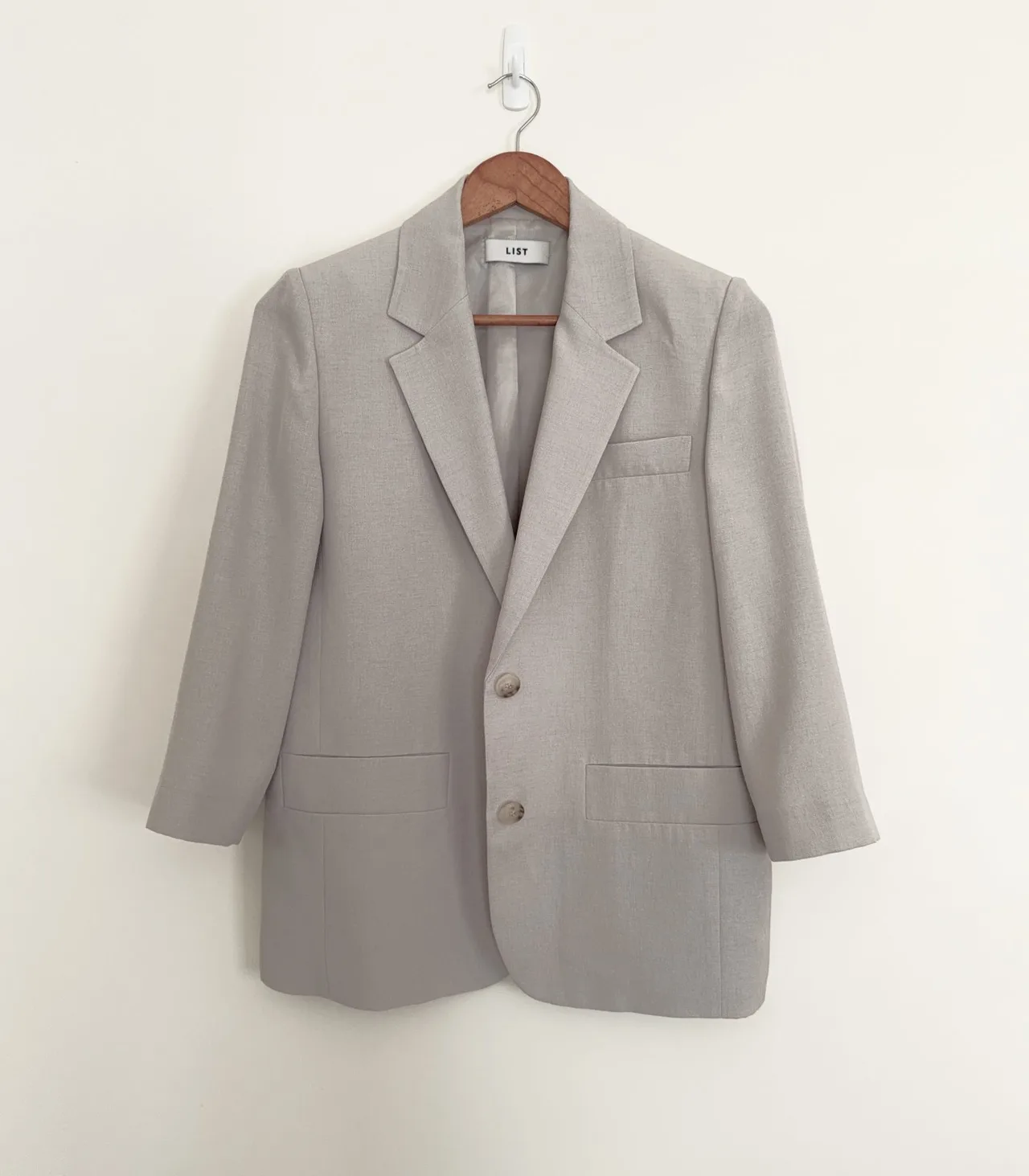 LIST 3/4 Sleeve Light Grey Summer Blazer - Small — photo 3