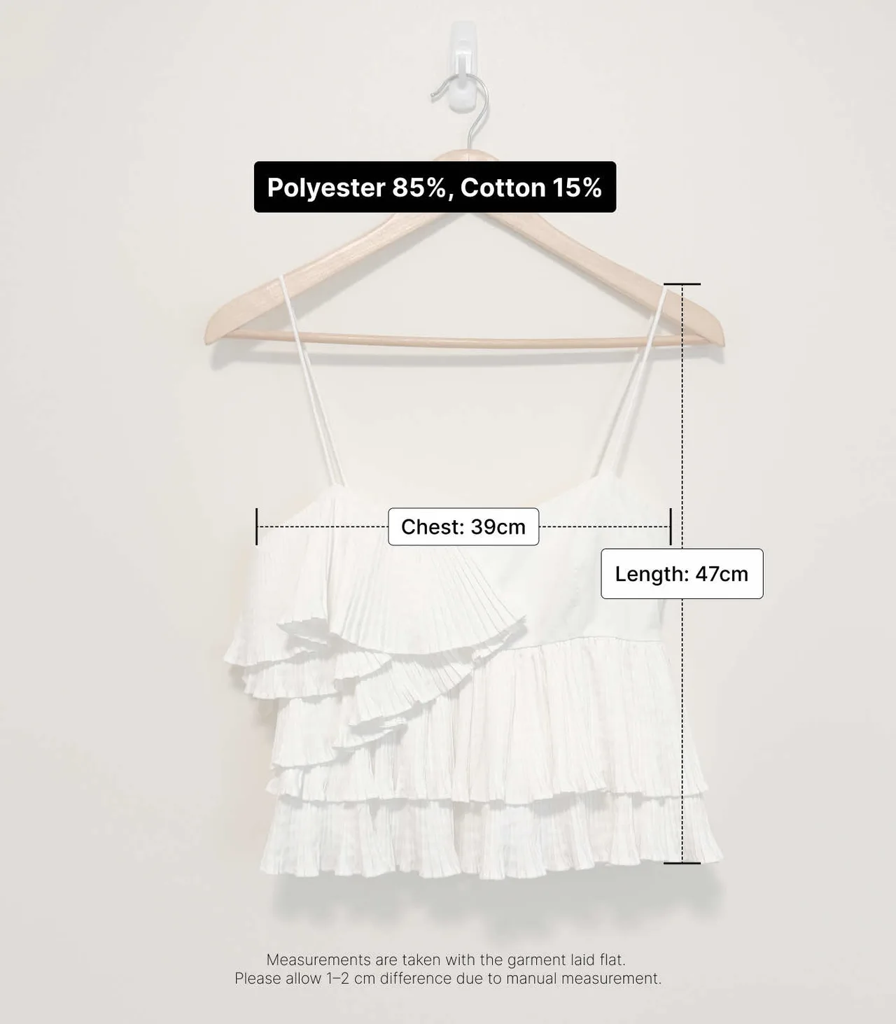 Zara White Asymmetric Tiered Ruffle Camisole Top - XS — photo 9