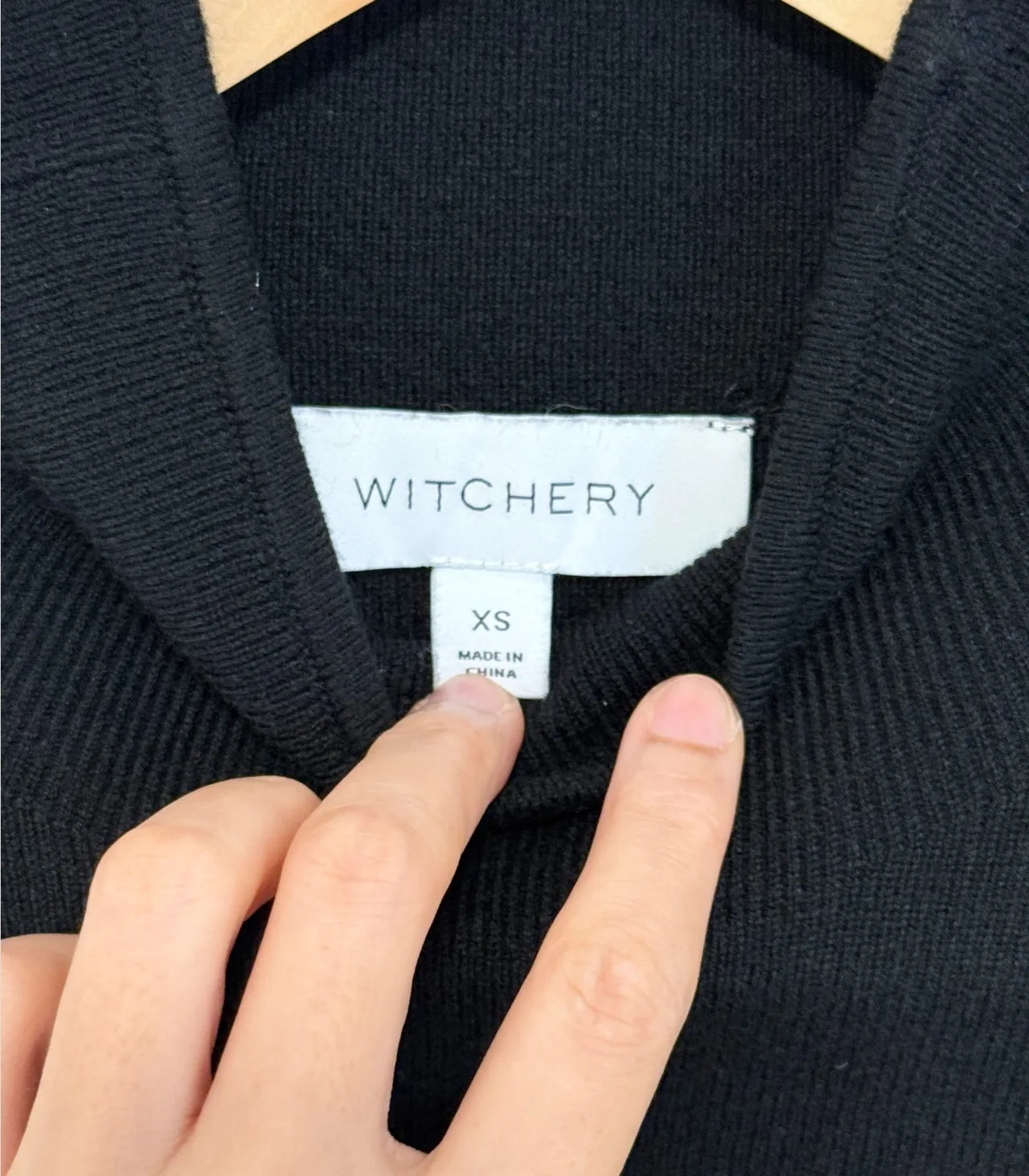 Witchery Black Half-Neck Wool Blend Knit Top - XS — photo 10