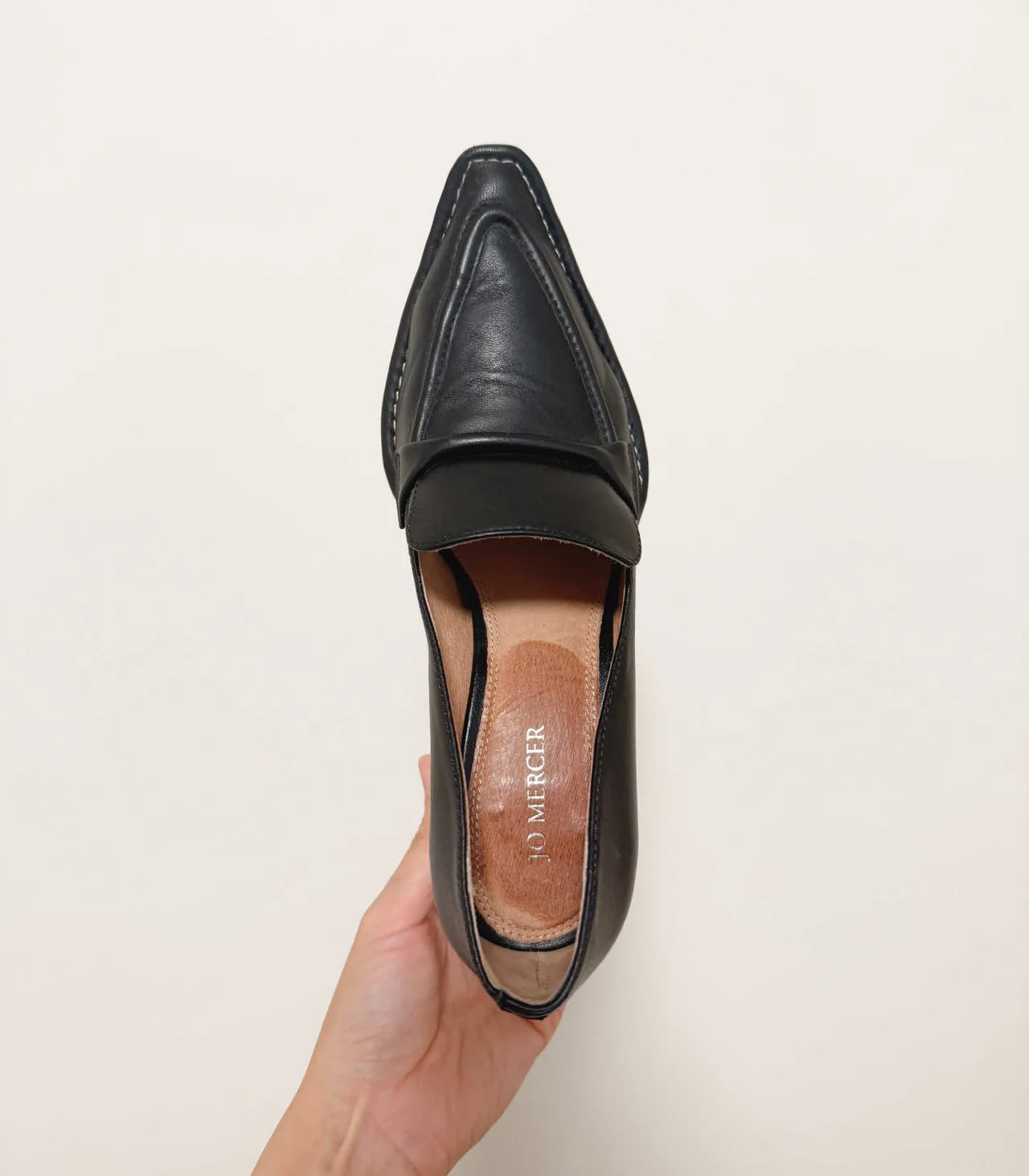 Jo Mercer Black Covet Block Leather Heel Loafers - EU 37 — photo 3