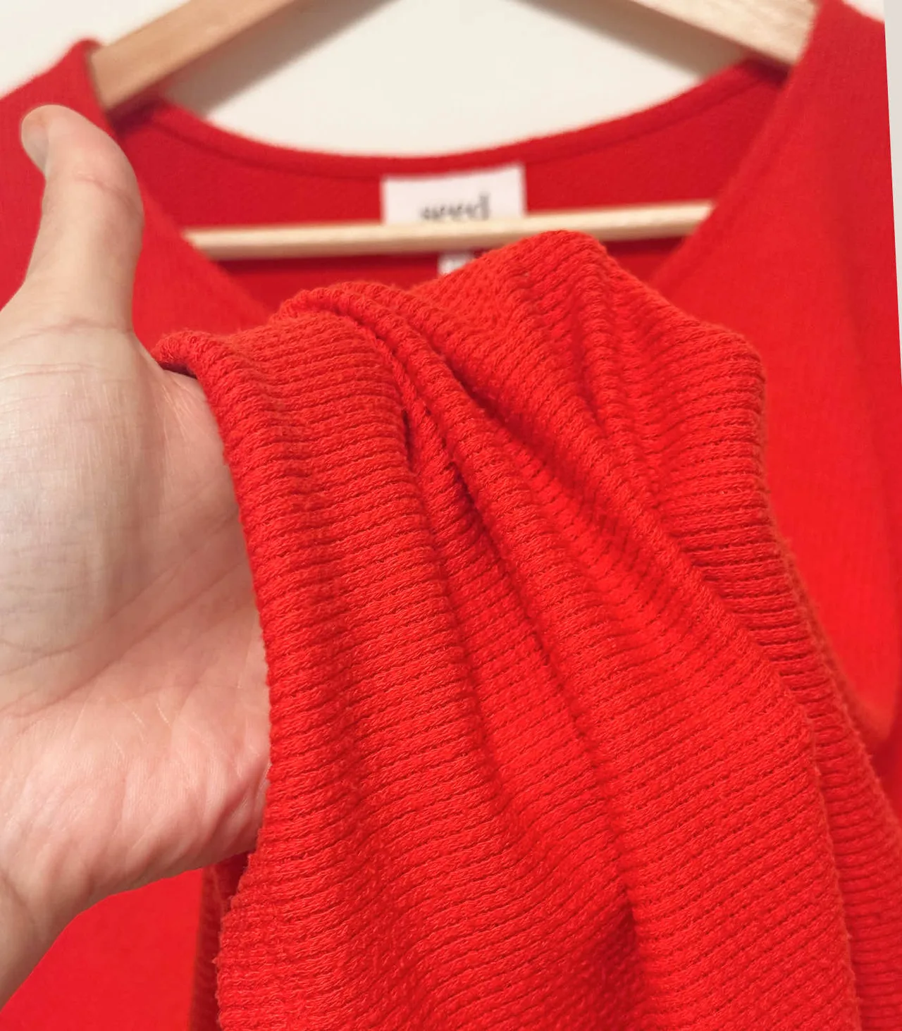 SEED Women's Red V-neck Oversized Pullover Jumper - XXS — photo 7