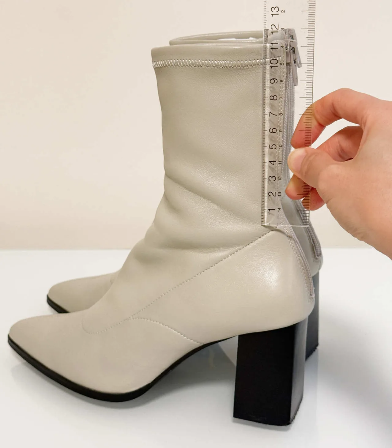 Siren Cream Block Heel Ankle Sock Boots - EU 37 — photo 9