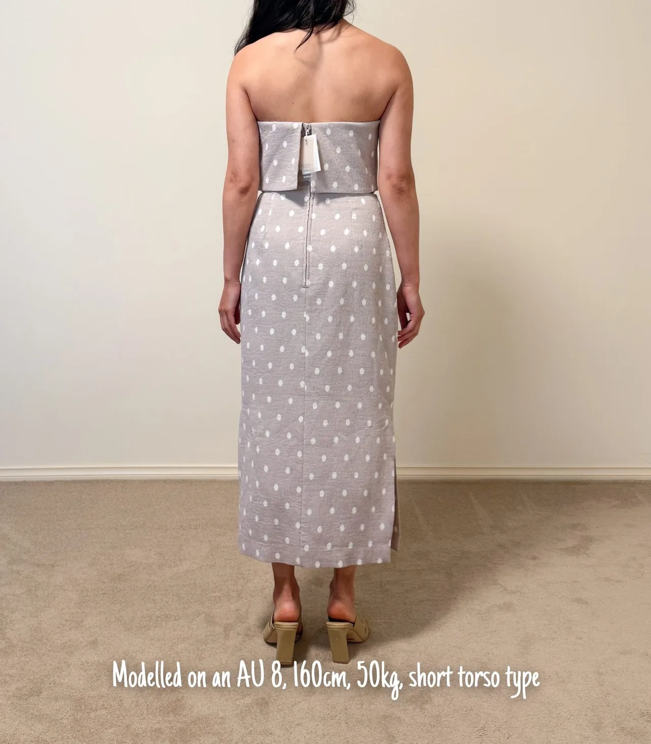 C/Meo Collective Polka Dot Off-The-Shoulder Strapless Midi Dress - Small — photo 2