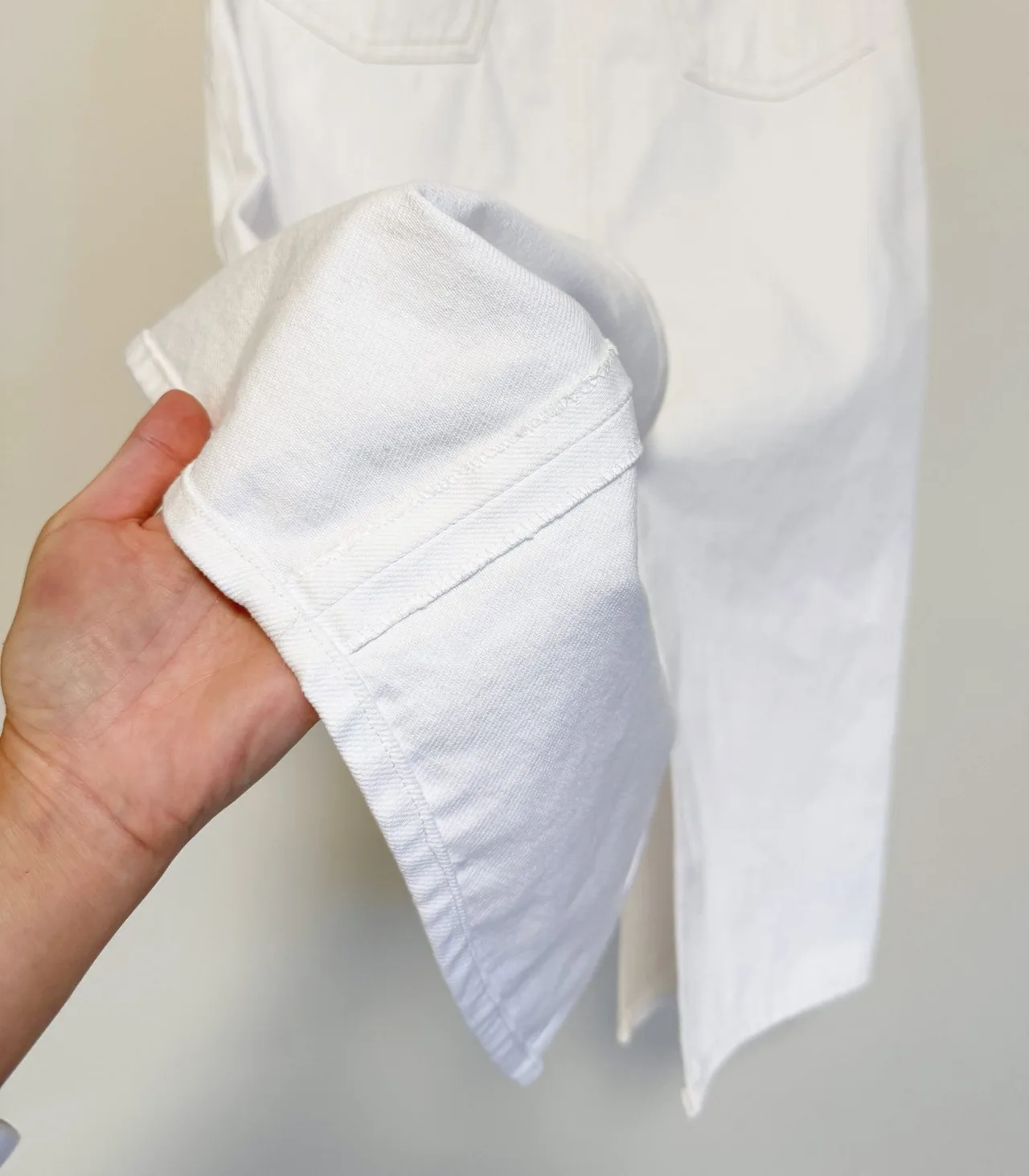 COS White Denim High-Waisted Midi Skirt with Front Slit - EU 34 — photo 7