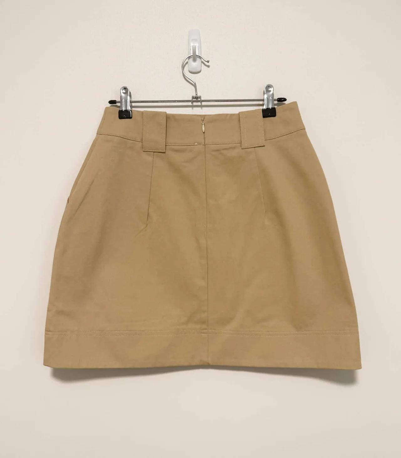 Calli Butter Beige High-waisted Cotton Mini Skirt with a waist tie - AU 6 — photo 3