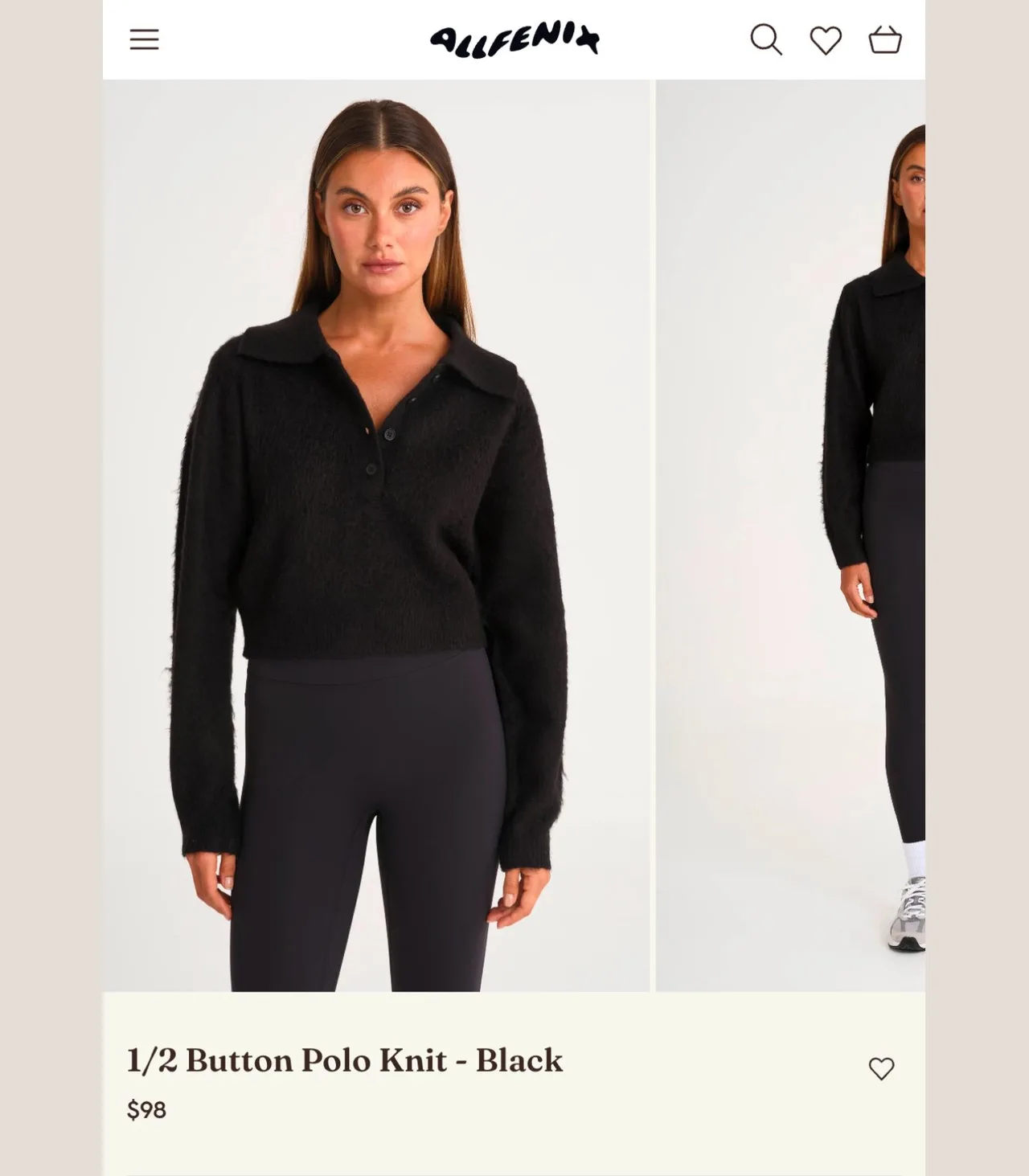 All Fenix Black Cropped Collared Knit Polo Jumper - Women's small — photo 3
