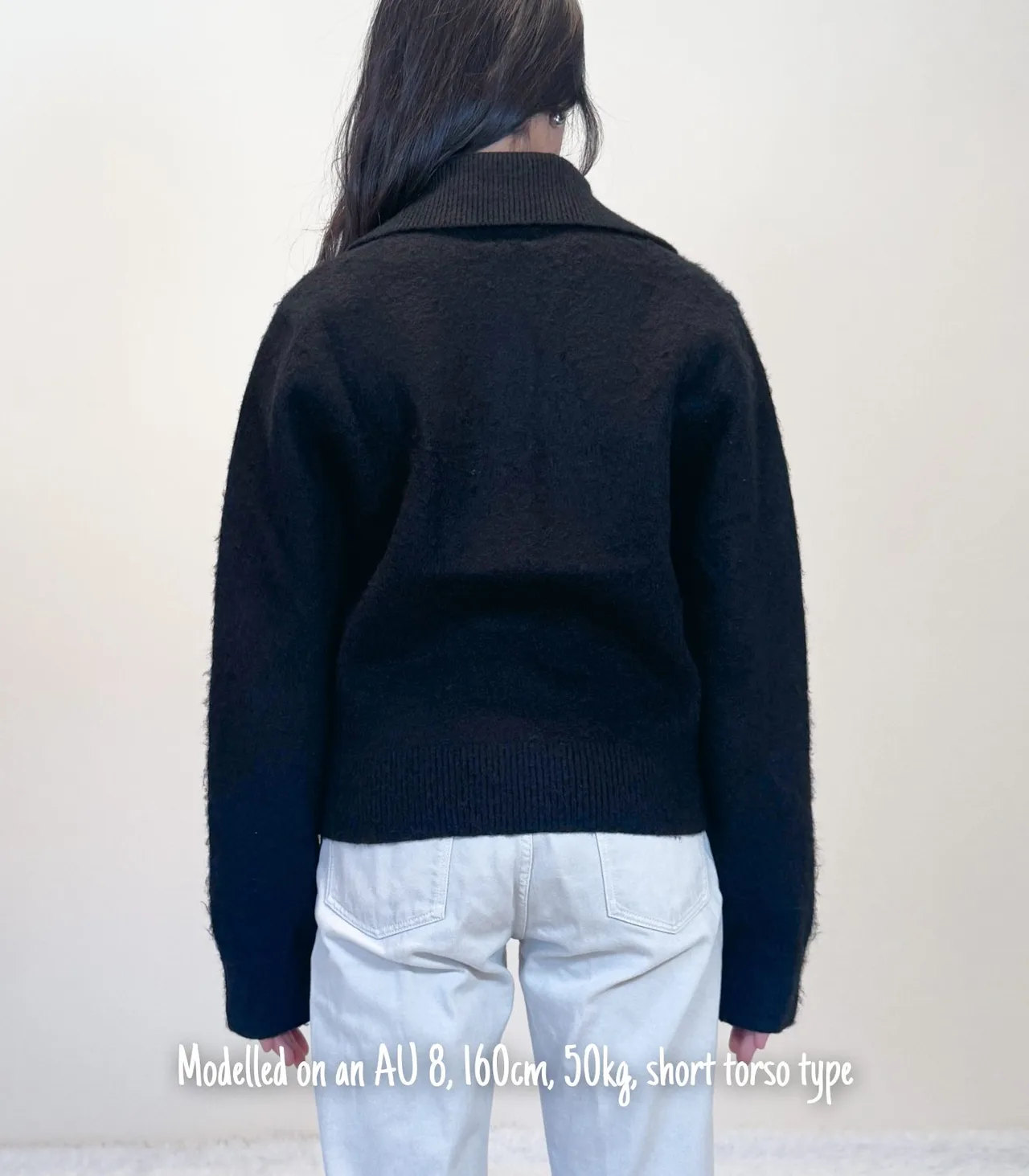 All Fenix Black Cropped Collared Knit Polo Jumper - Women's small — photo 2