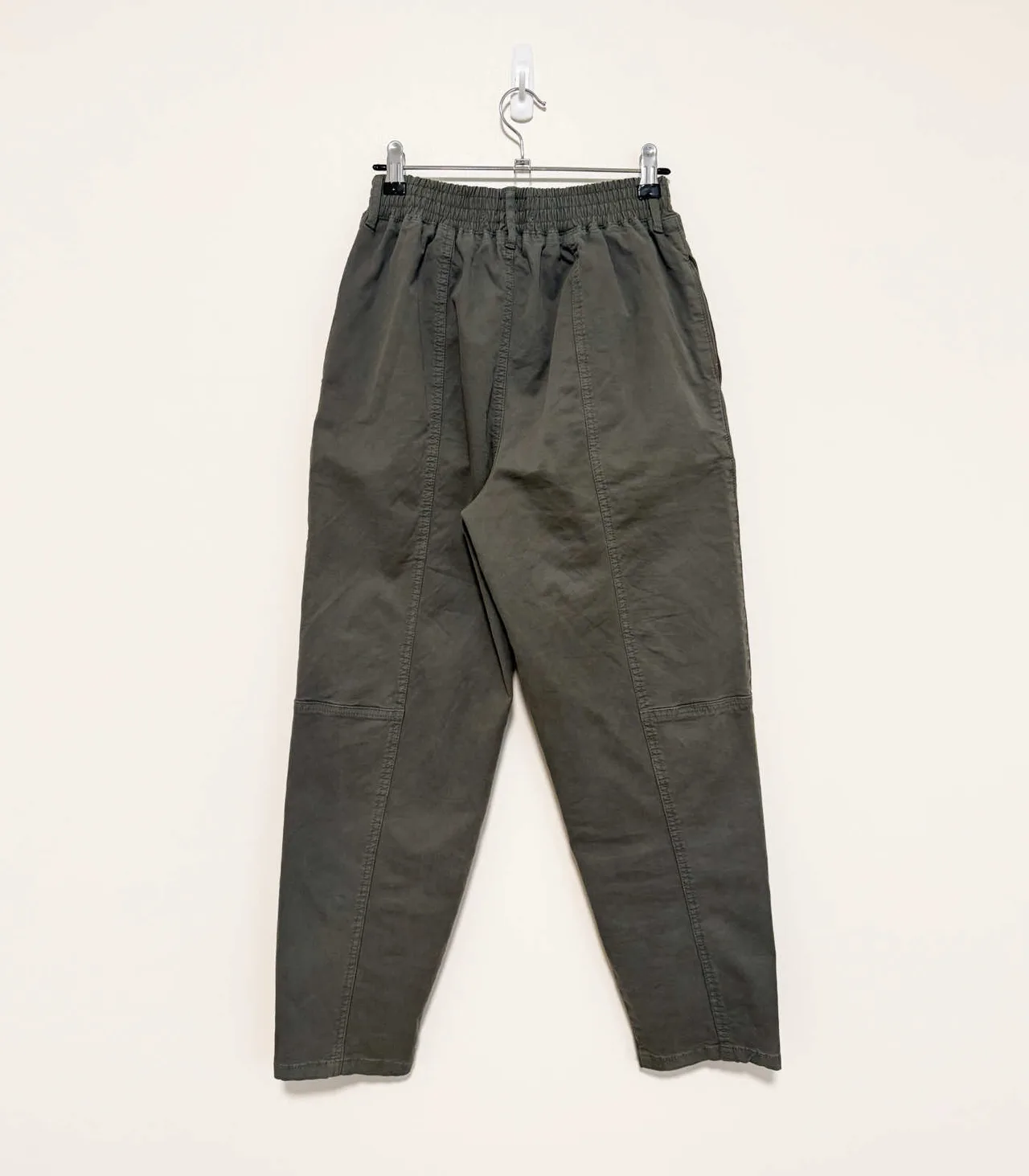 Basque Khaki Green Elasticated-waist Tapered Trousers - AU 6 — photo 4