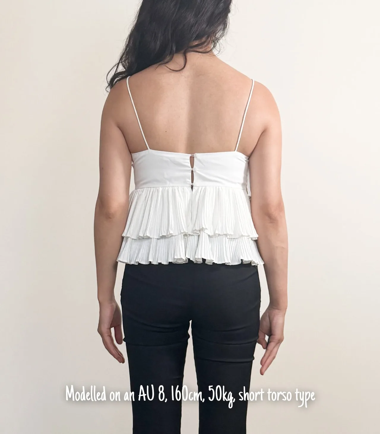 Zara White Asymmetric Tiered Ruffle Camisole Top - XS — photo 2