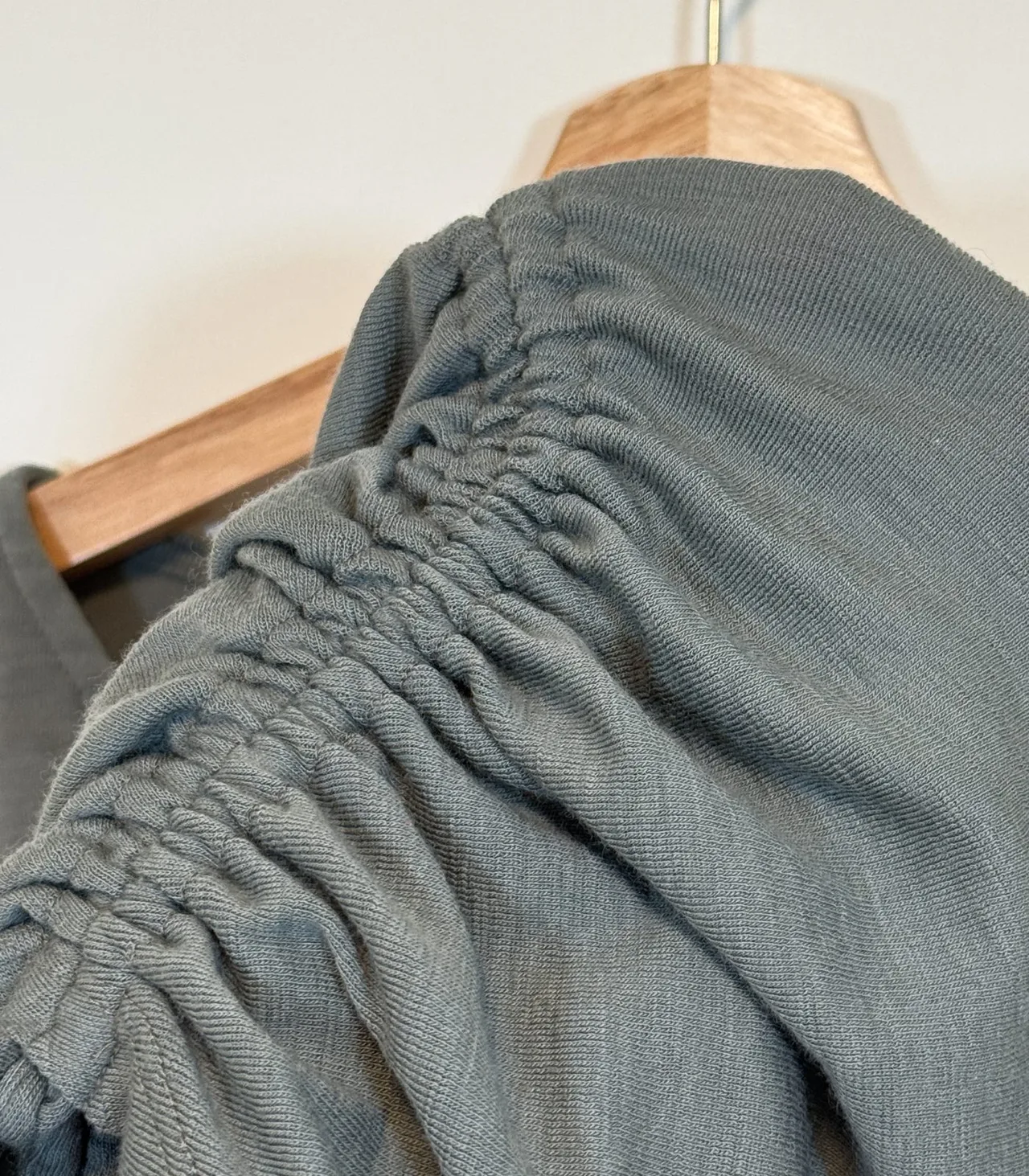 Kookaï Sage Merino Wool V-Neck Ruched Top - Small — photo 5