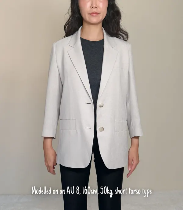 LIST 3/4 Sleeve Light Grey Summer Blazer - Small