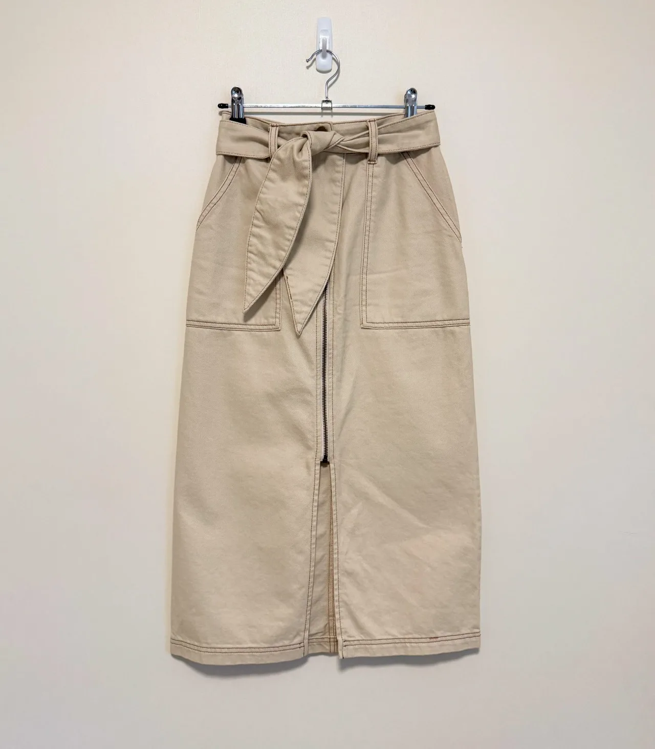 Staple The Label Sasha Stone Cotton Midi Skirt with Tie Belt - AU 6 — photo 3