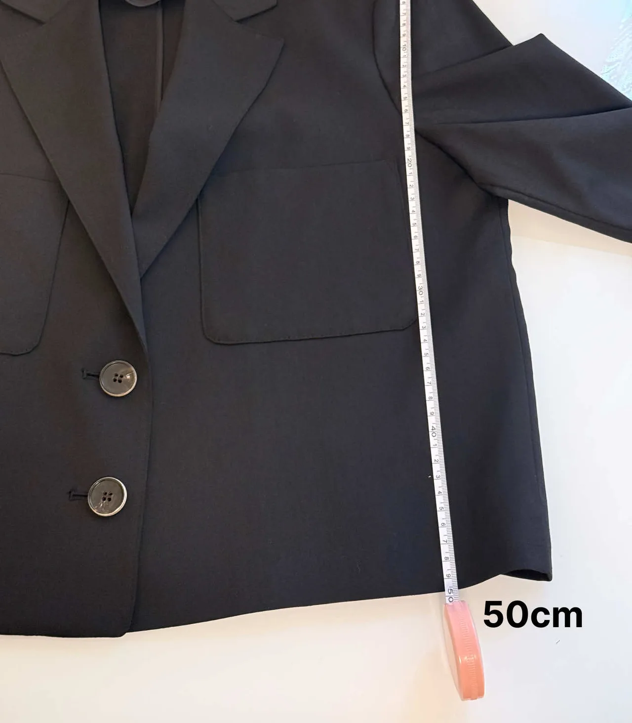 LIST Black Linen-blend Cropped Blazer - Medium — photo 9