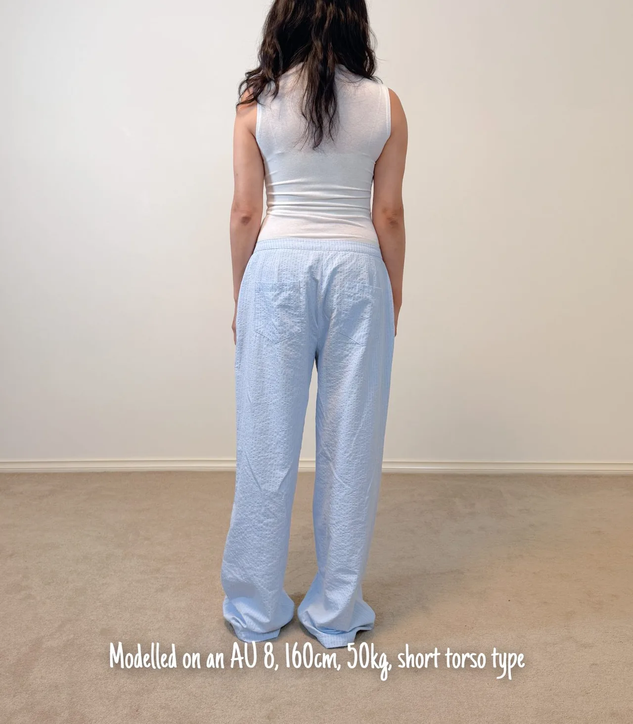 Princess Polly Light Blue Pinstripe Wide-Leg Pants – Women's Drawstring Trousers — photo 3