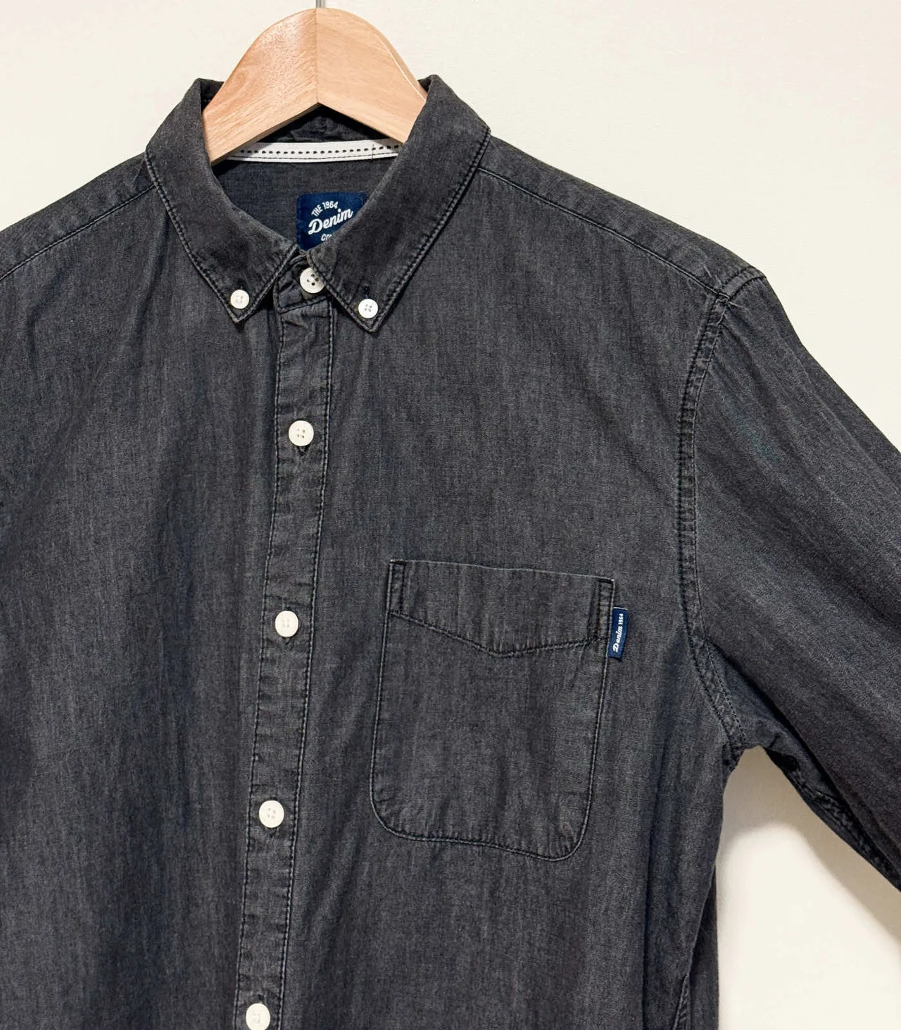 Denim Company Washed Black Button-Down Shirt - Men's Small — photo 5