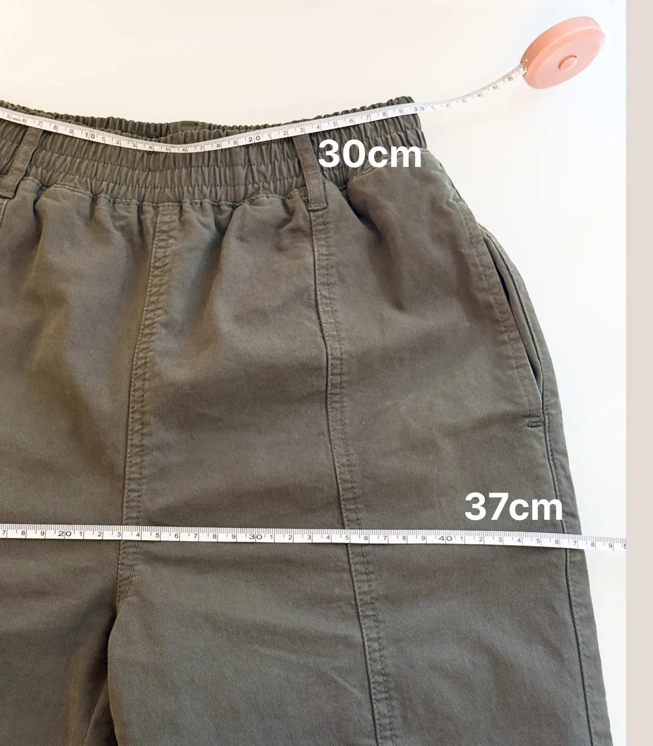 Basque Khaki Green Elasticated-waist Tapered Trousers - AU 6 — photo 11