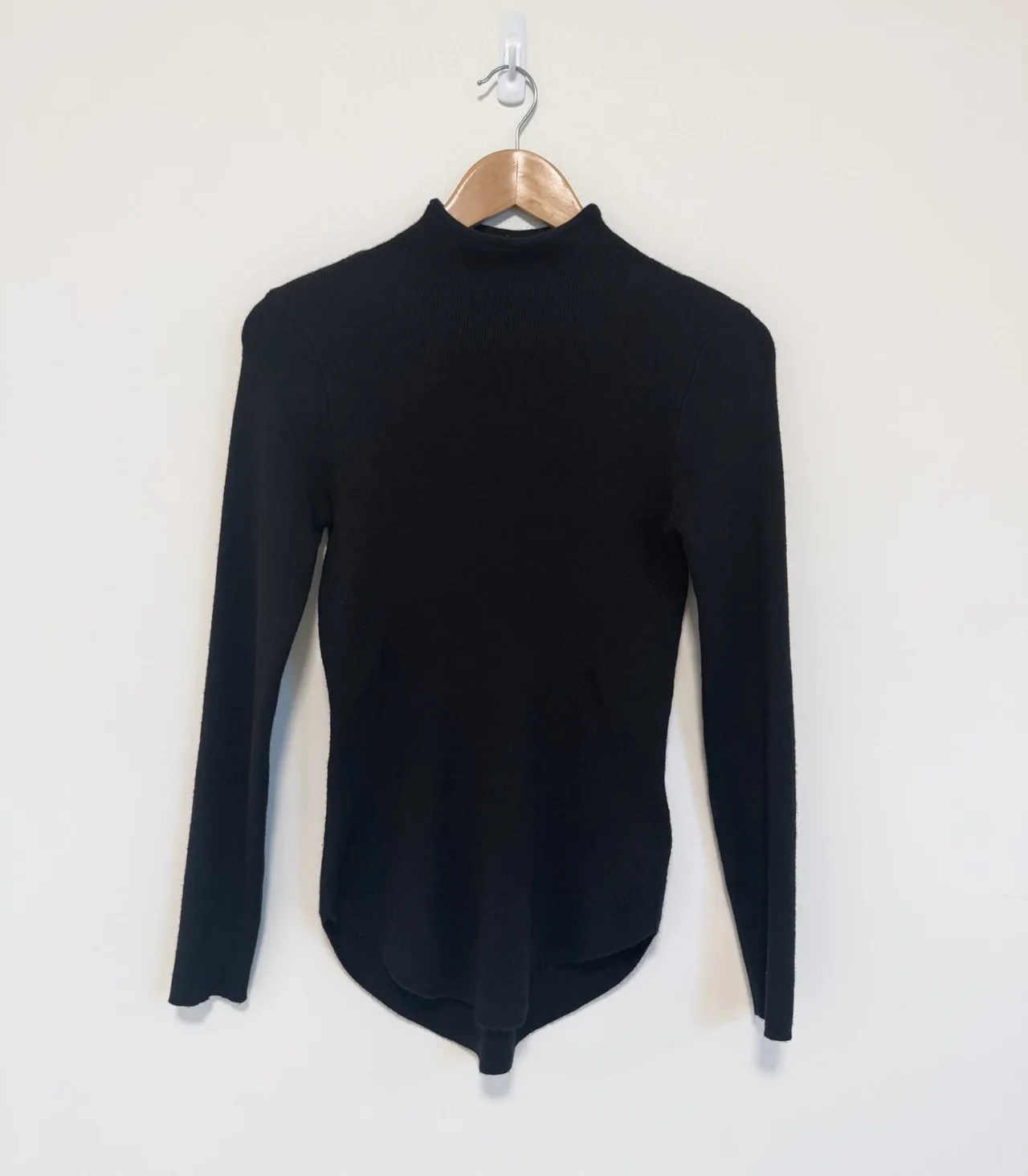 Witchery Black Half-Neck Wool Blend Knit Top - XS — photo 4
