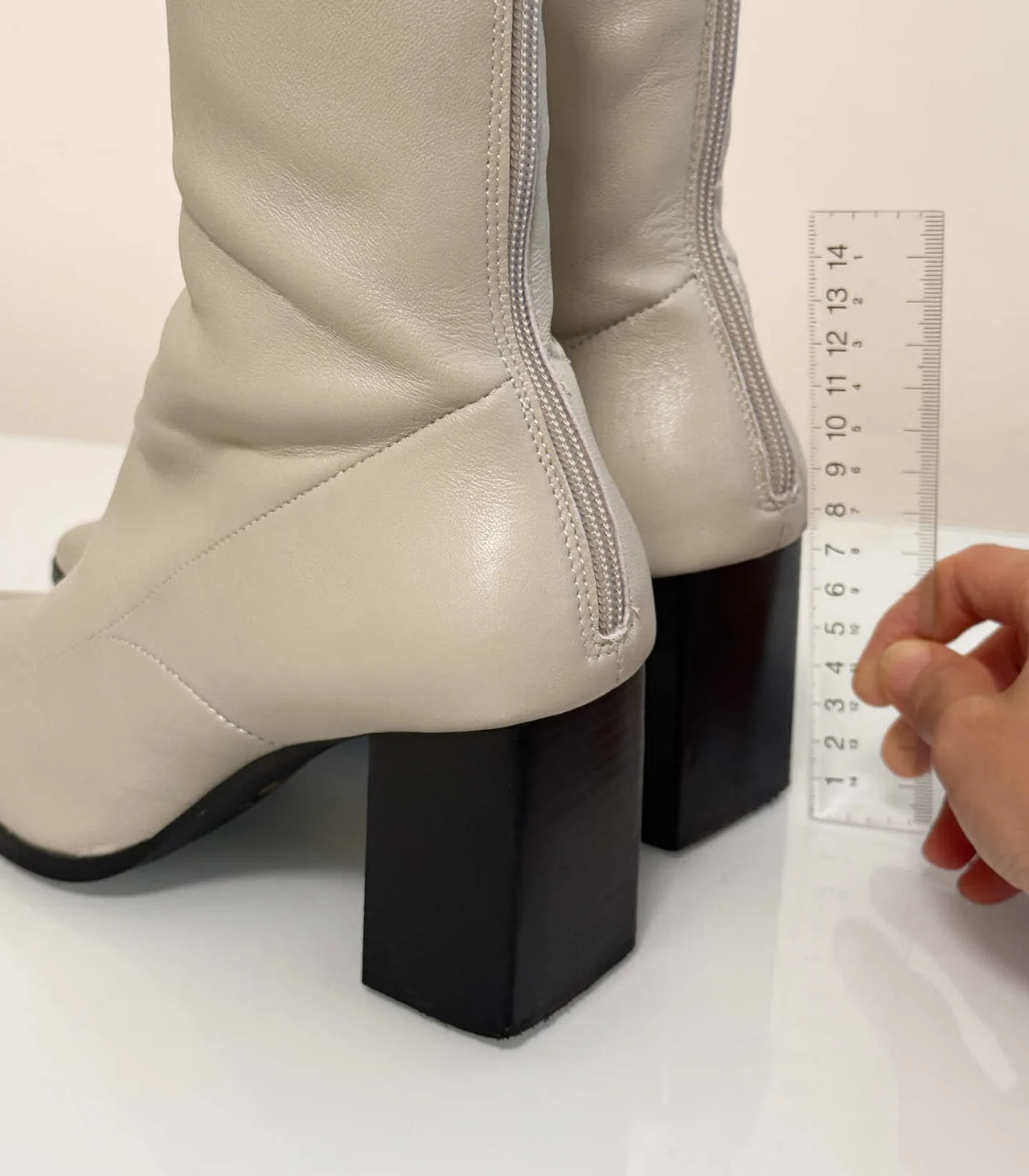 Siren Cream Block Heel Ankle Sock Boots - EU 37 — photo 8