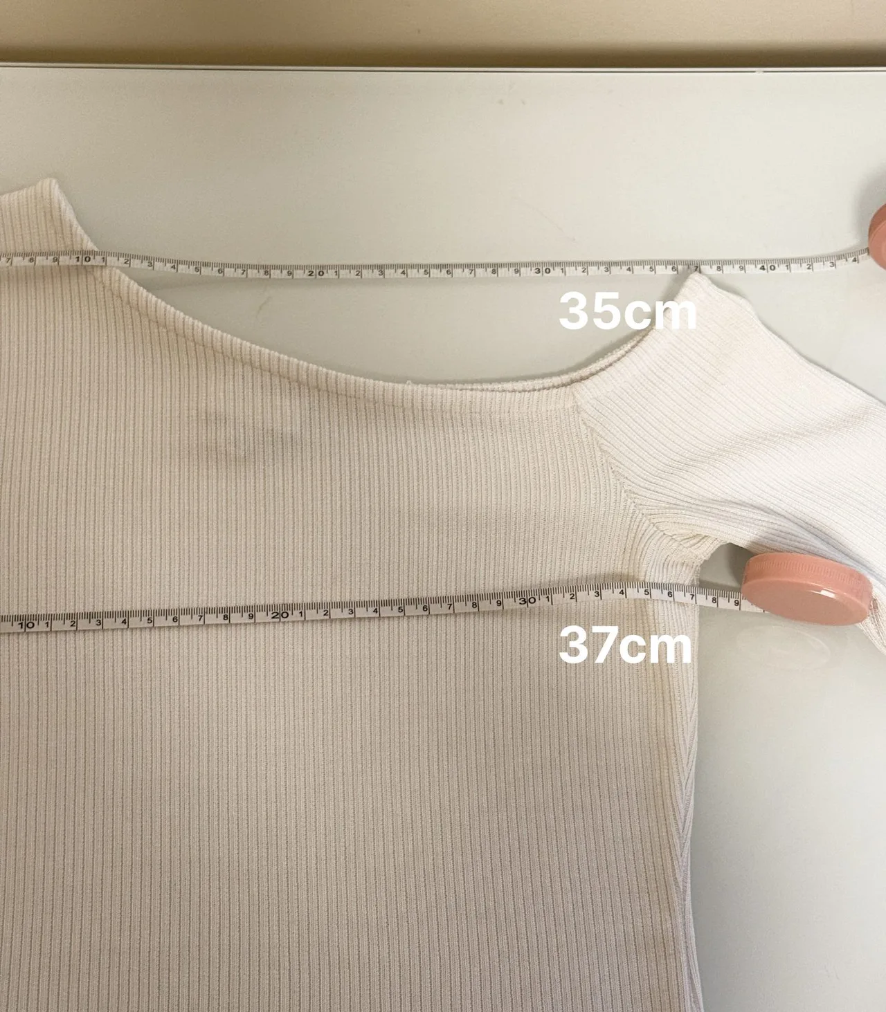 Witchery Ribbed Asymmetric Top - White, XXS — photo 10