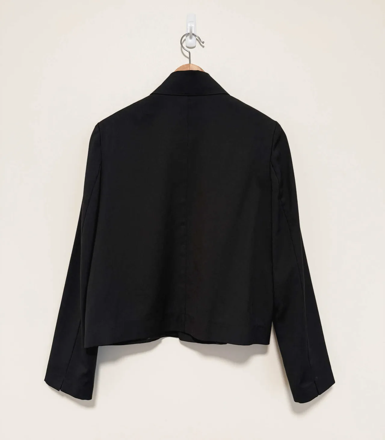 LIST Black Linen-blend Cropped Blazer - Medium — photo 6